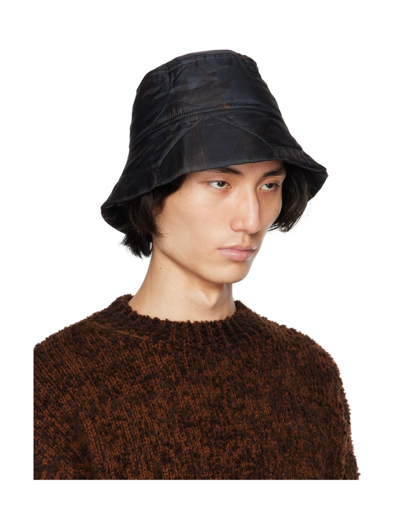 Dries Van Noten Navy Printed Bucket Hat outlook