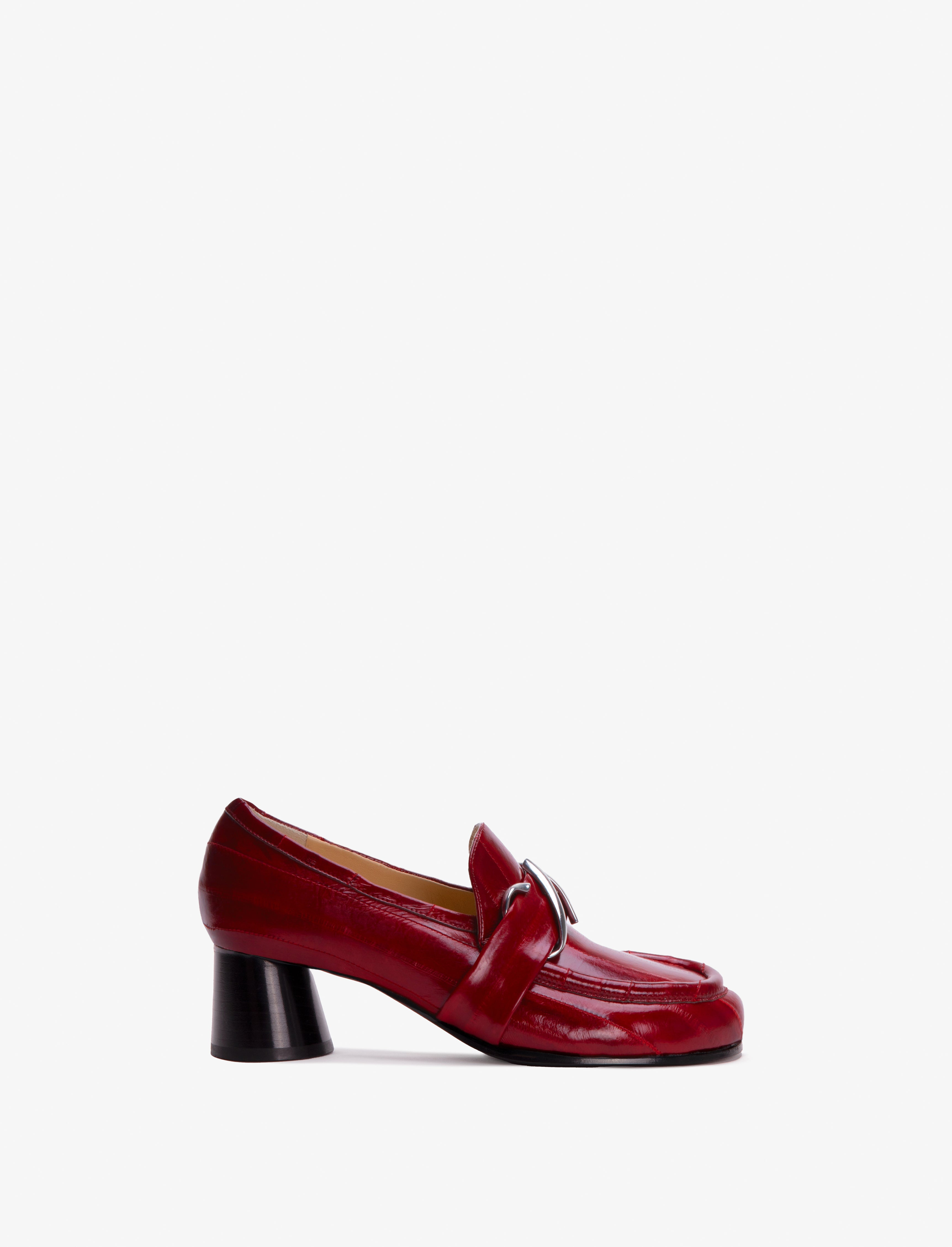 Monogram Heeled Loafers in Eel - 1