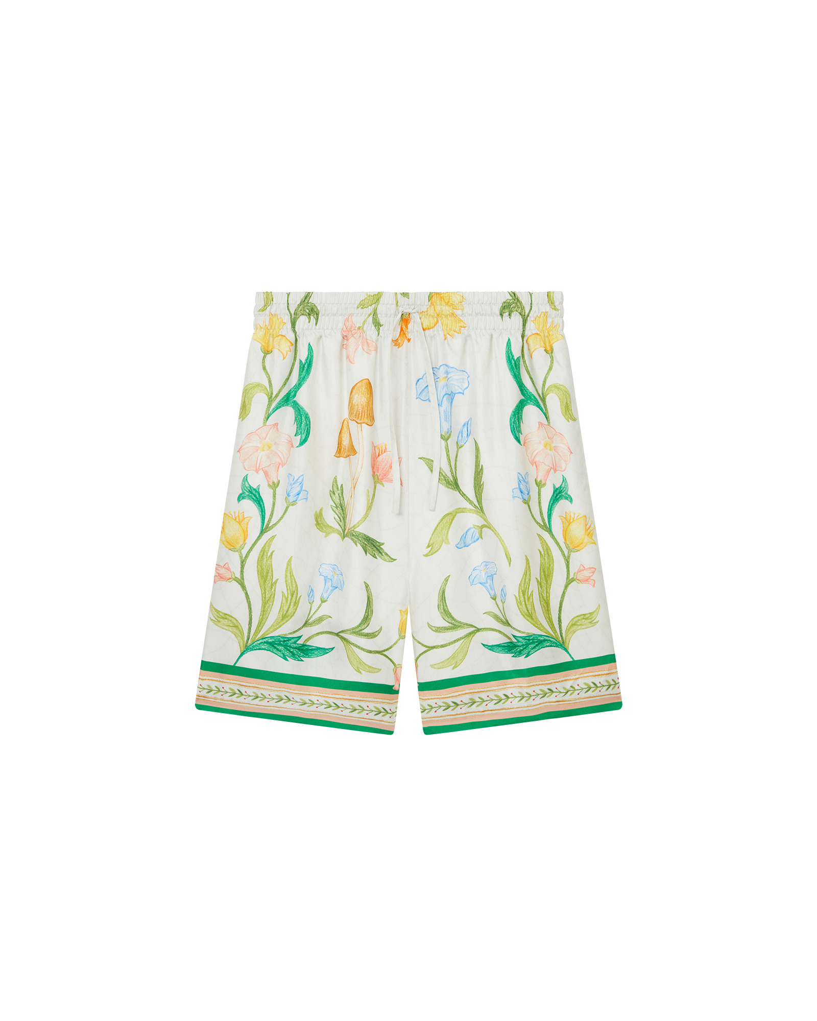 L'Arche Fleurie Silk Shorts - 1