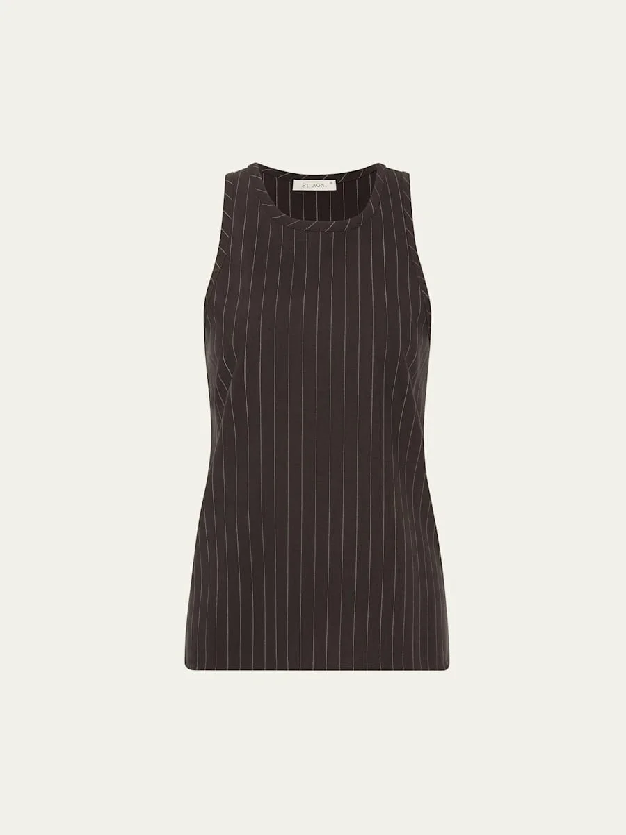 Pinstripe Wool Tank Top - 1
