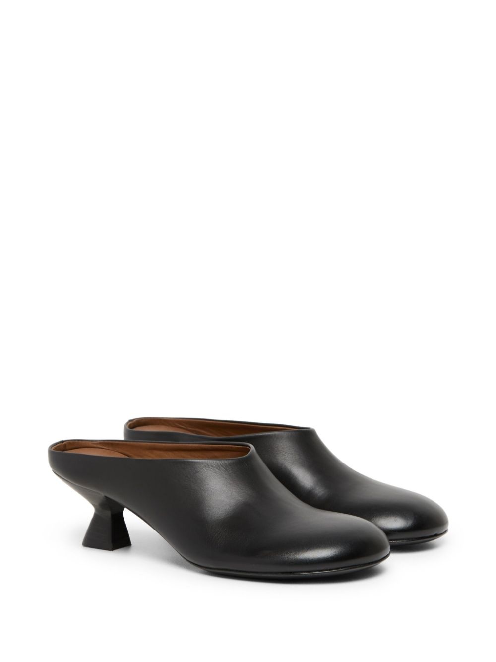 55mm round-toe leather mules - 2