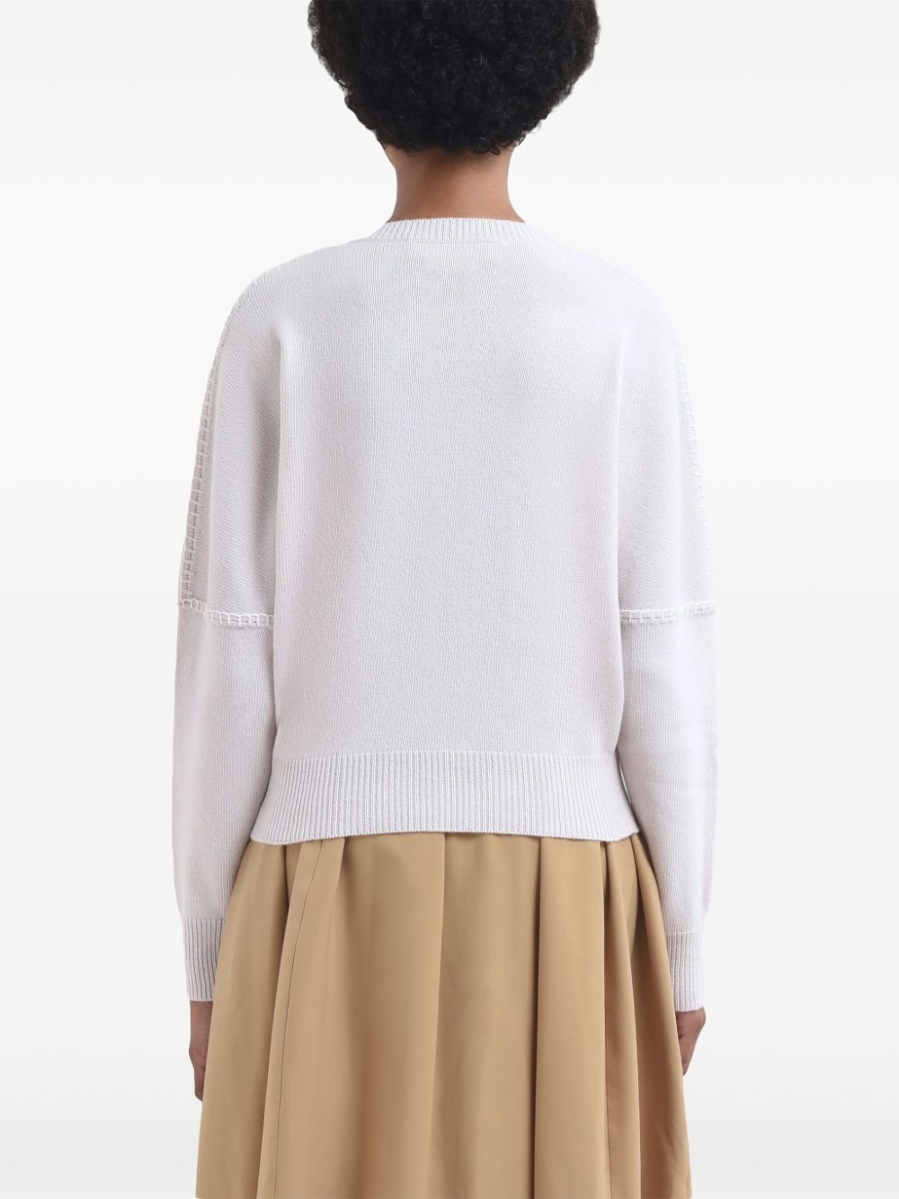 whipstitch-trim sweater - 3