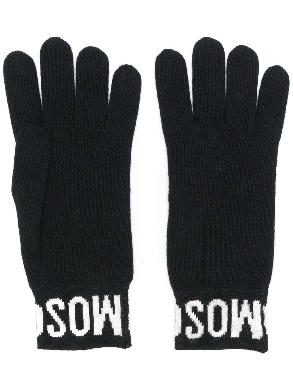 logo wool gloves - 1