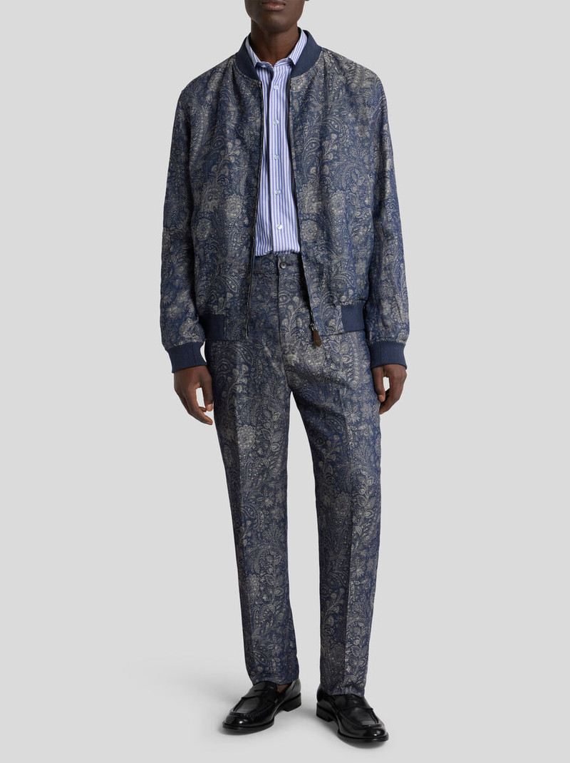 Etro JACQUARD DENIM BOMBER JACKET WITH FLORAL PAISLEY MOTIF outlook