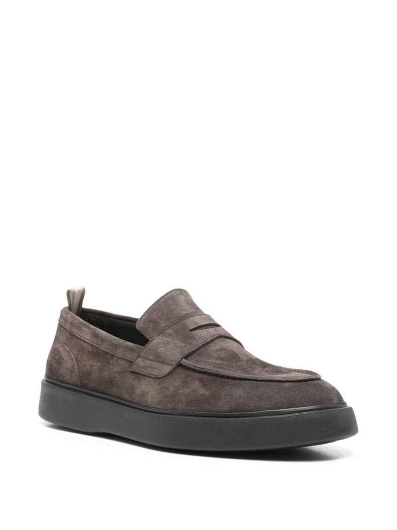 OFFICINE CREATIVE Frame 001 suede penny loafers outlook