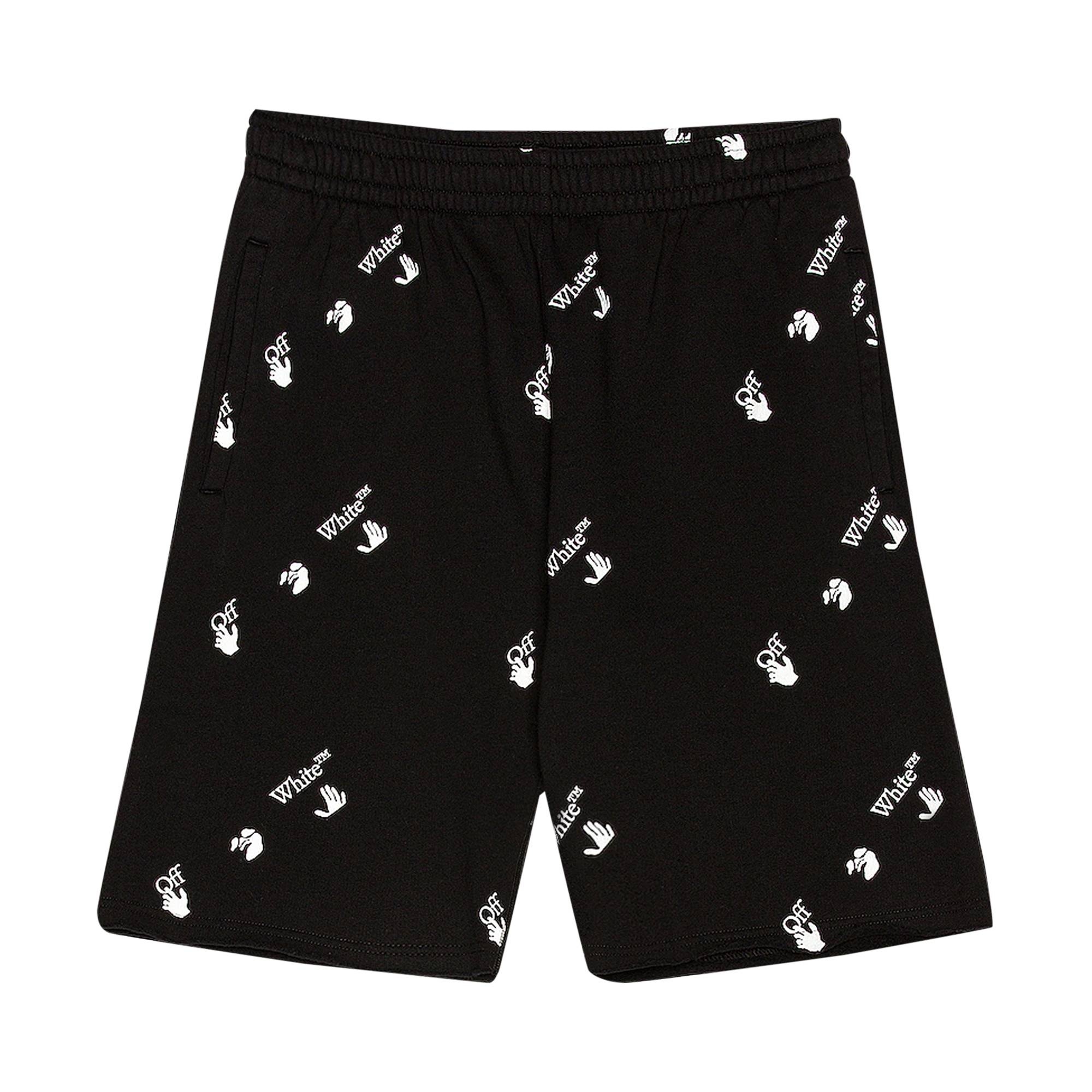 Off-White Logo Allover Sweatshorts 'Black/White' - 1