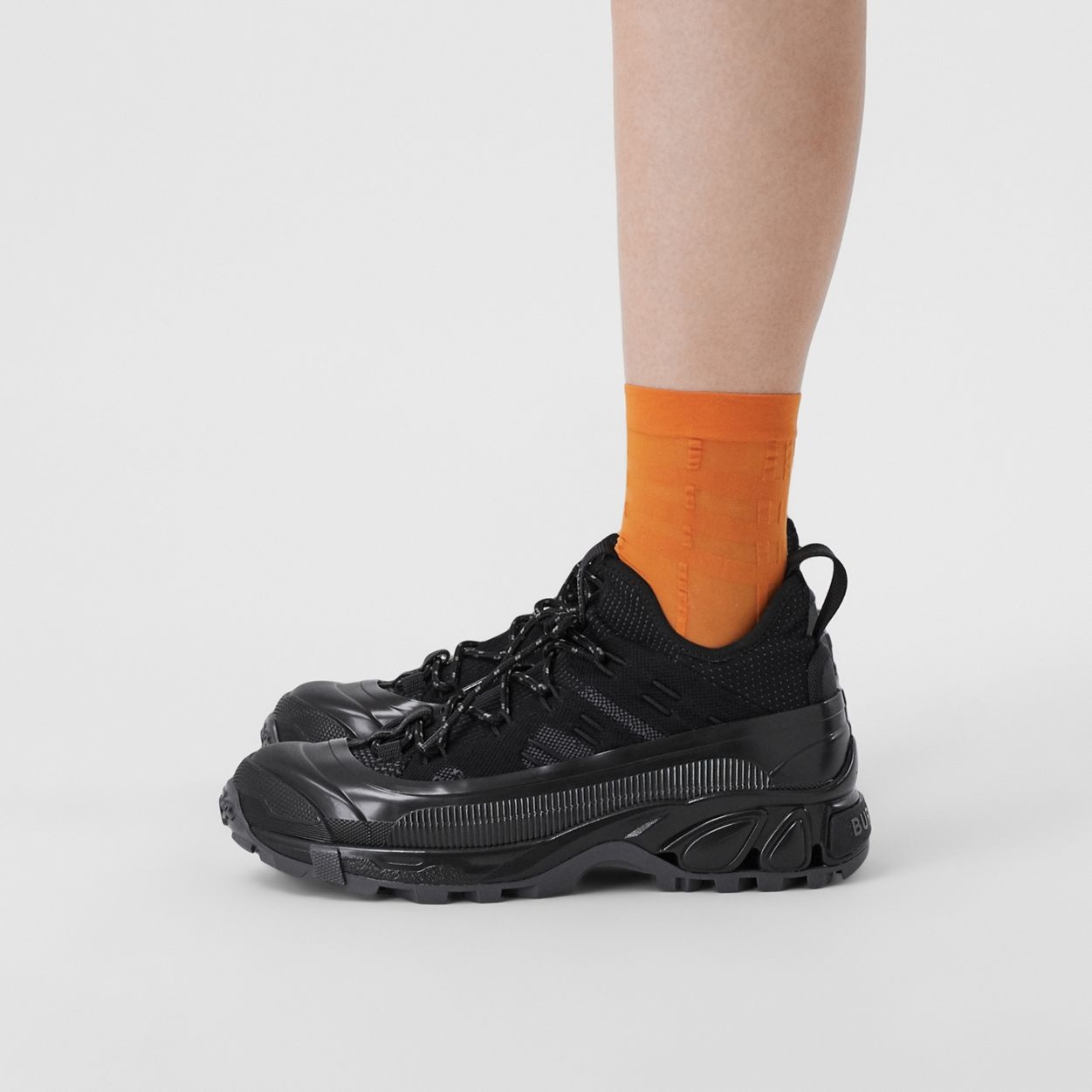 Check Intarsia Sheer Ankle Socks - 2