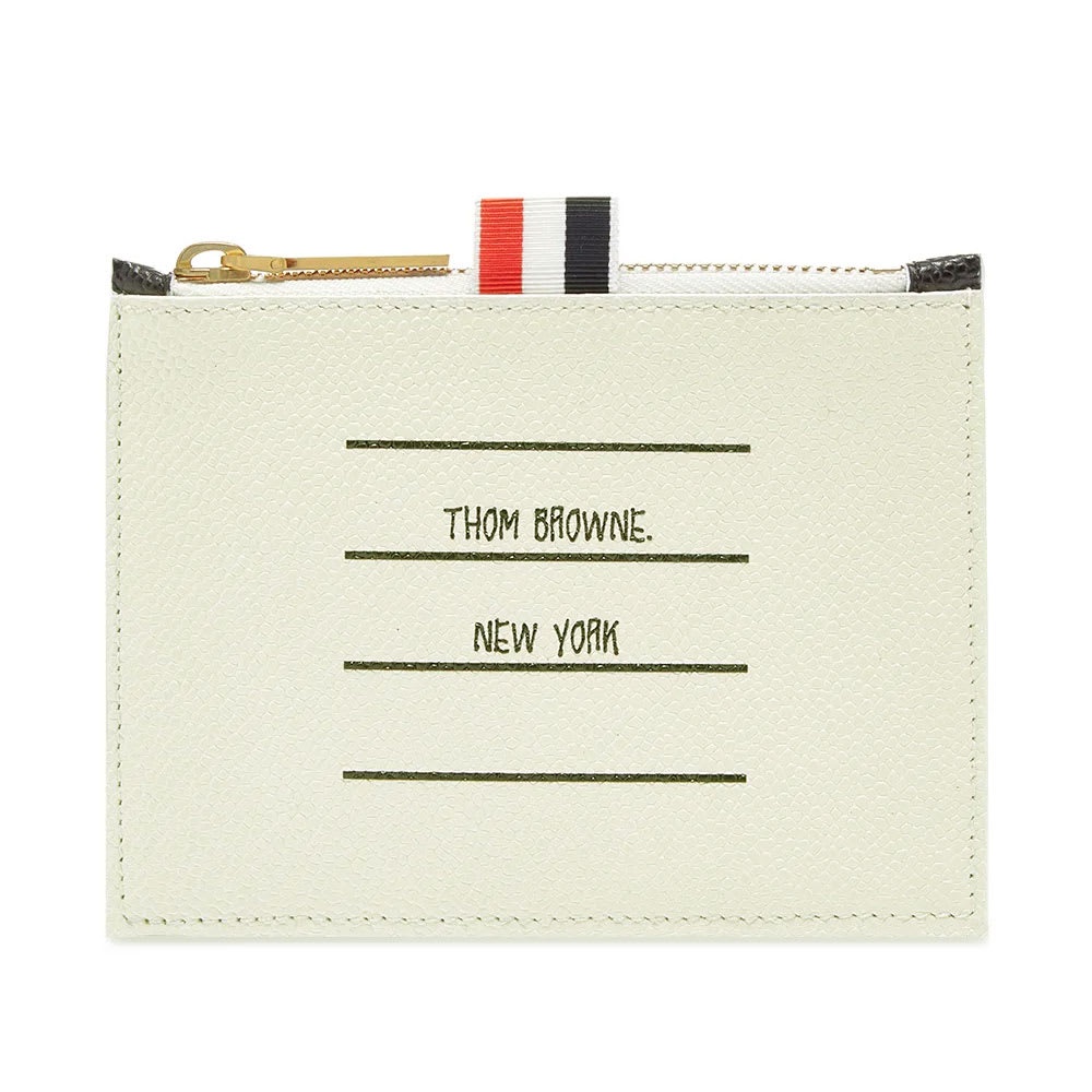 Thom Browne Printed Label Zip Wallet - 1