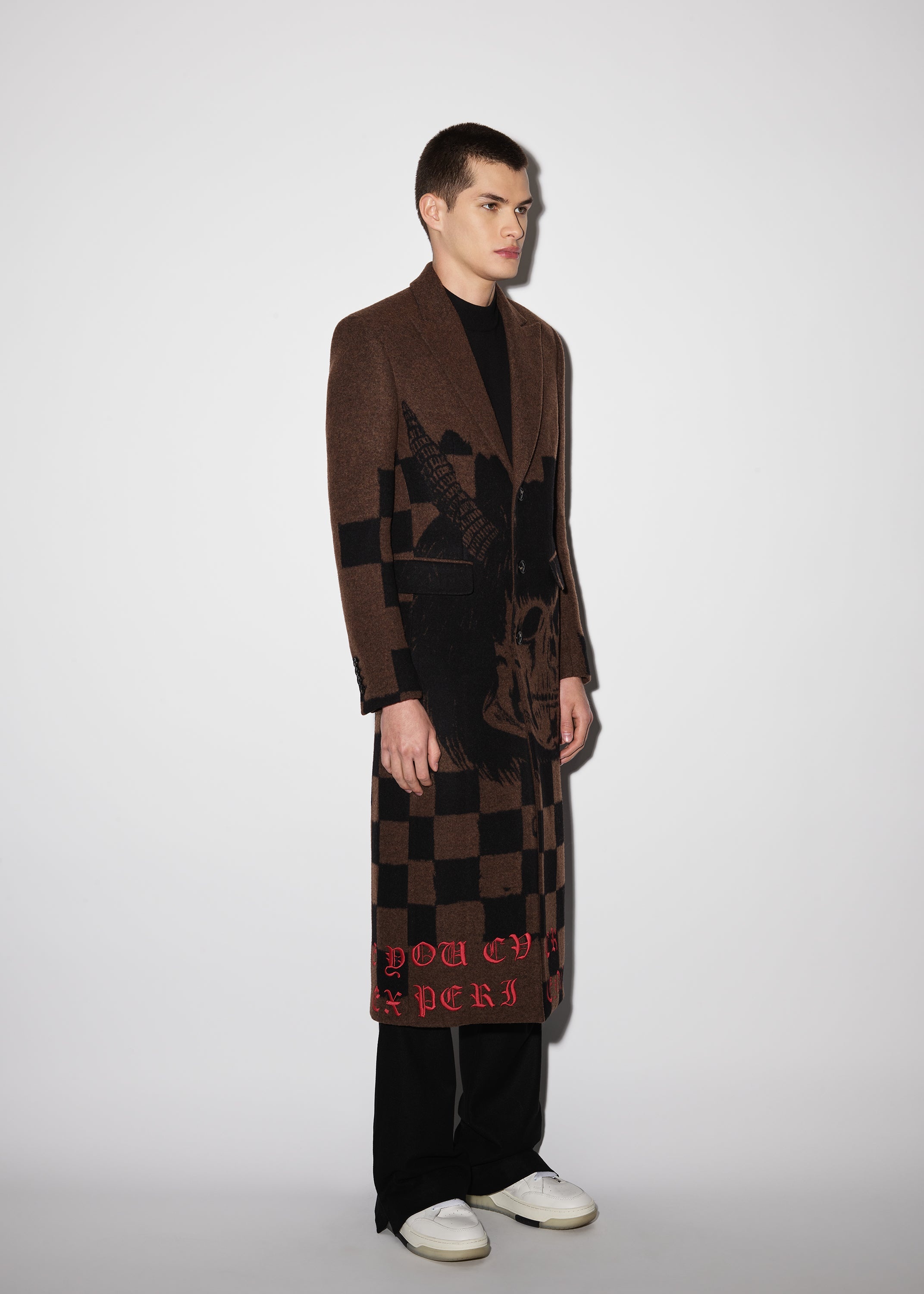WES LANG CHECKERED SKULL COAT - 4