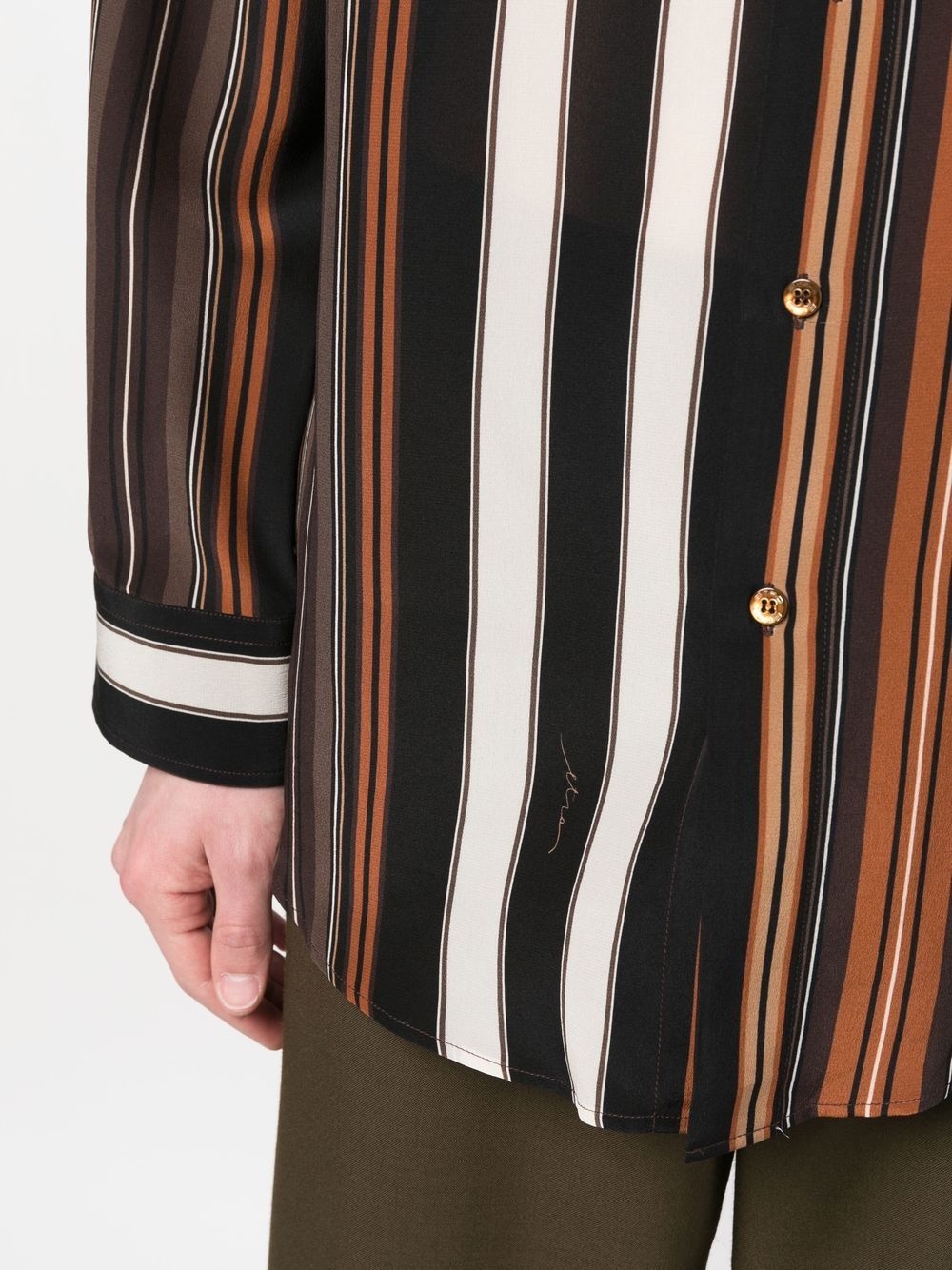 vertical-stripe long-sleeve shirt - 5