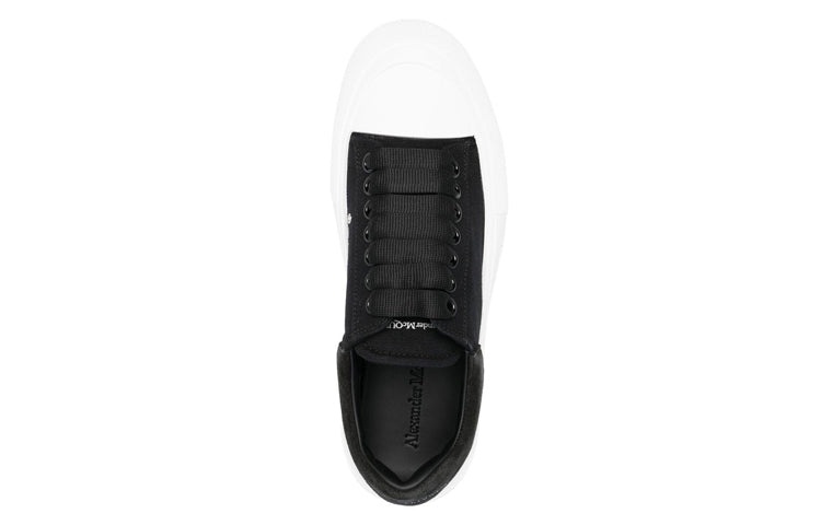 (WMNS) Alexander McQueen Deck Skate Plimsoll Shoes 'Black White' 697120W4MV71070 - 3
