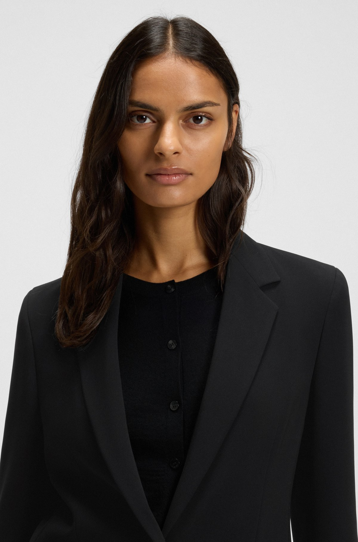 REGULAR-FIT JACKET IN CREASE-RESISTANT CREPE - 5