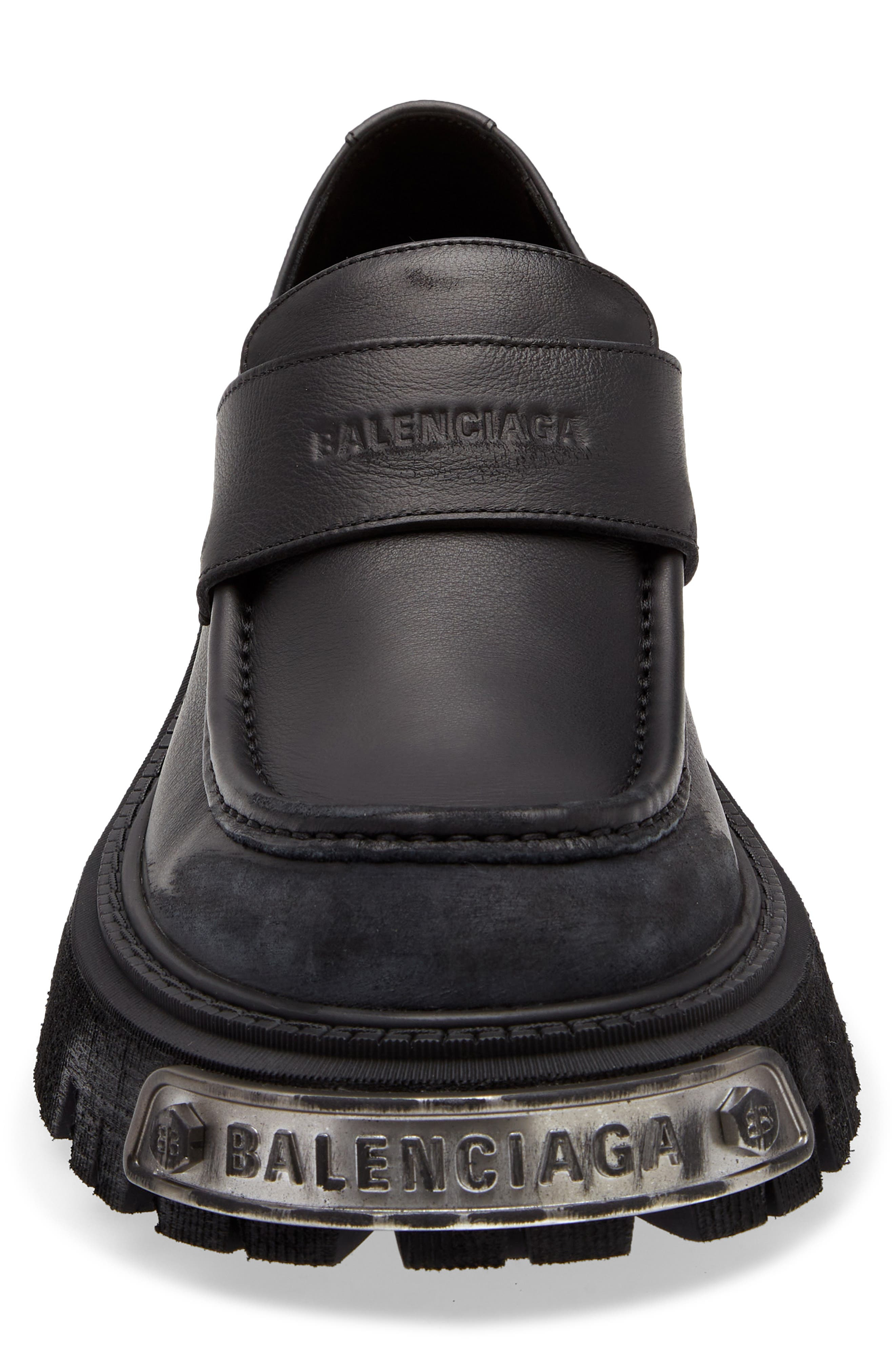 Balenciaga Tractor Lug Sole Loafer in Black/Silver at Nordstrom - 4