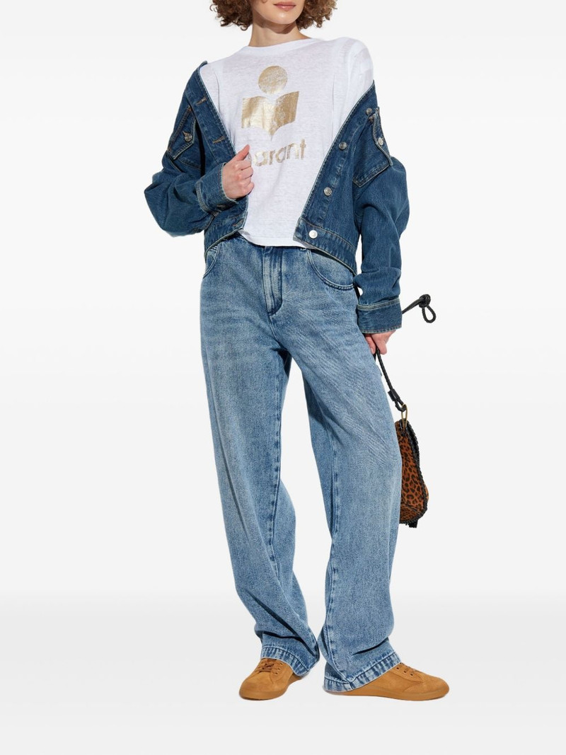 Isabel Marant Étoile logo-print linen T-shirt outlook