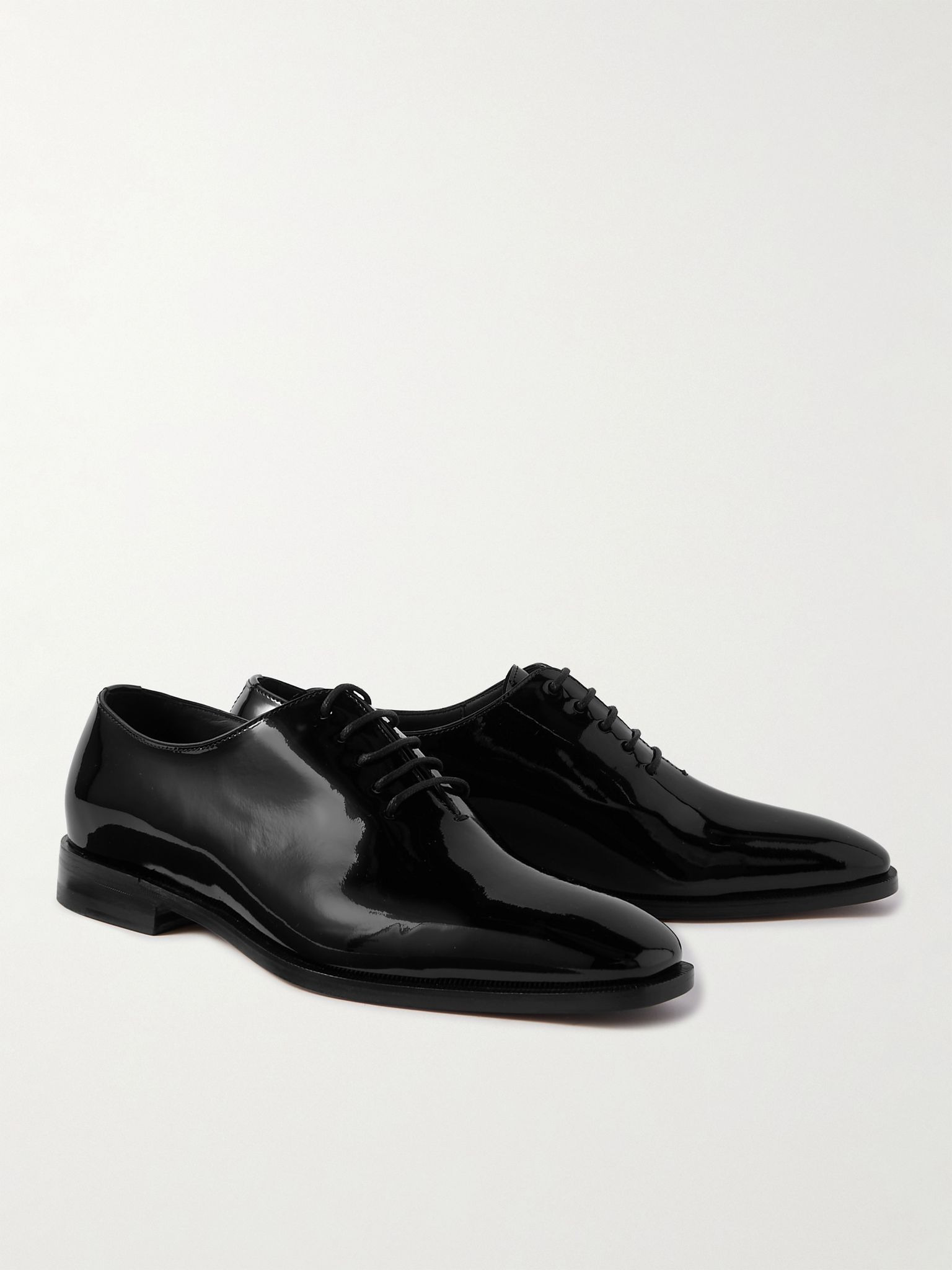 Snowdon Whole-Cut Patent-Leather Oxford Shoes Black - 4