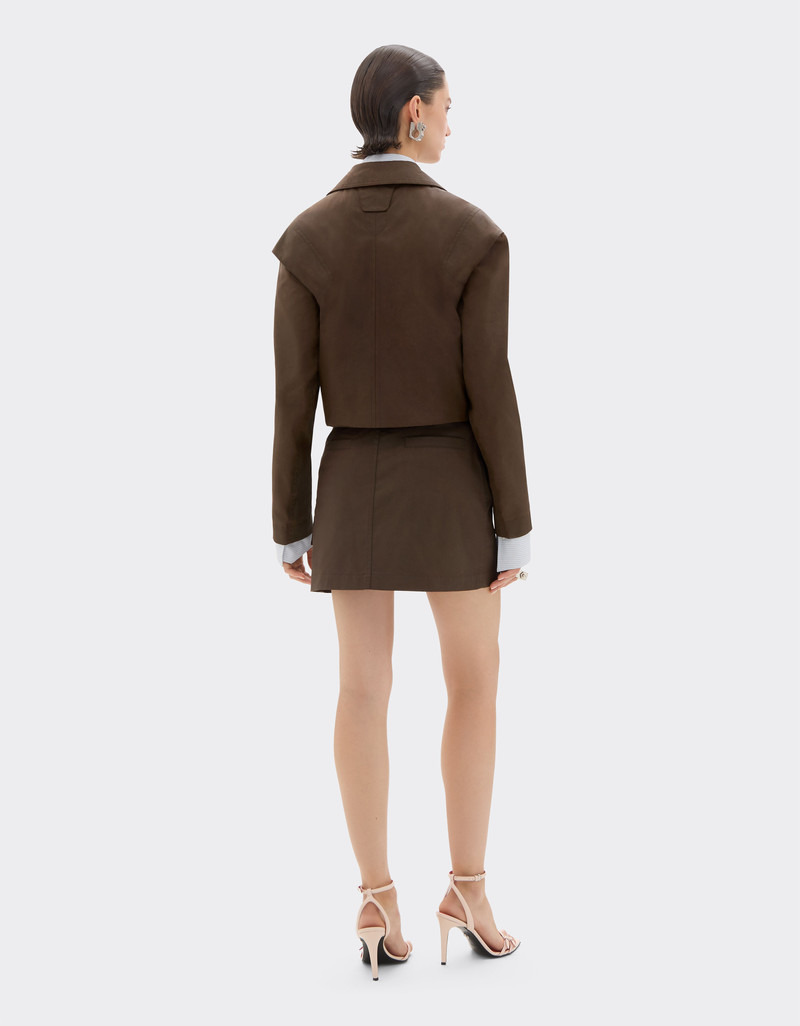 Mini skirt in technical gabardine with a vintage effect 4