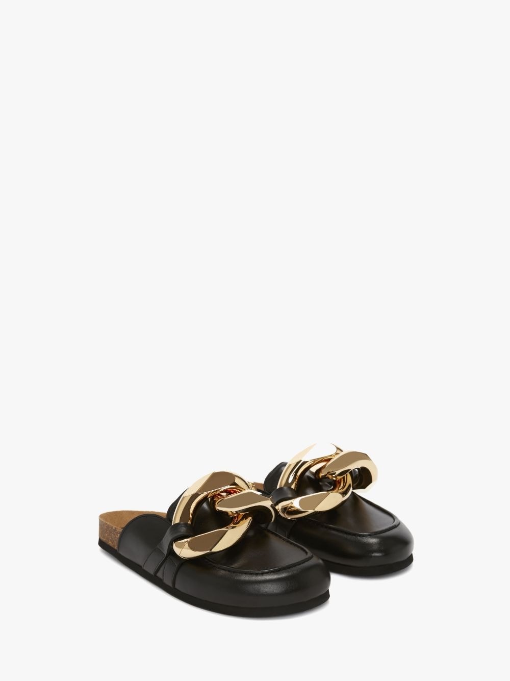 CHAIN LOAFER LEATHER MULES - 2