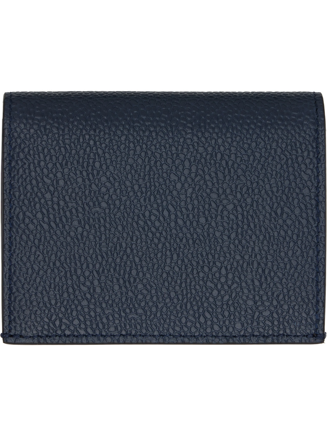 Navy Pebble Grain 4-Bar Double Card Holder - 2