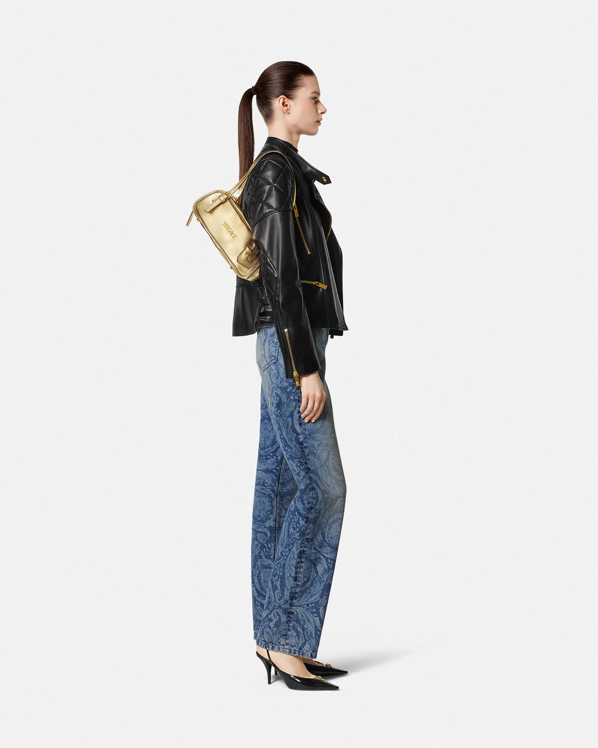 Versace Tag Bowling Metallic Bag - 4