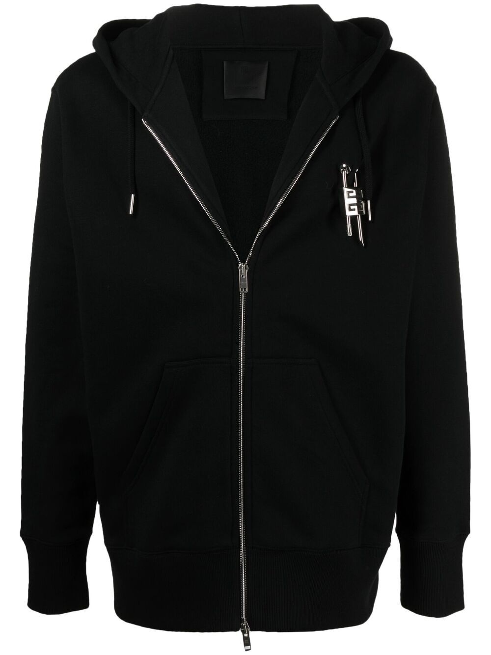 padlock detail zip-up hoodie - 1