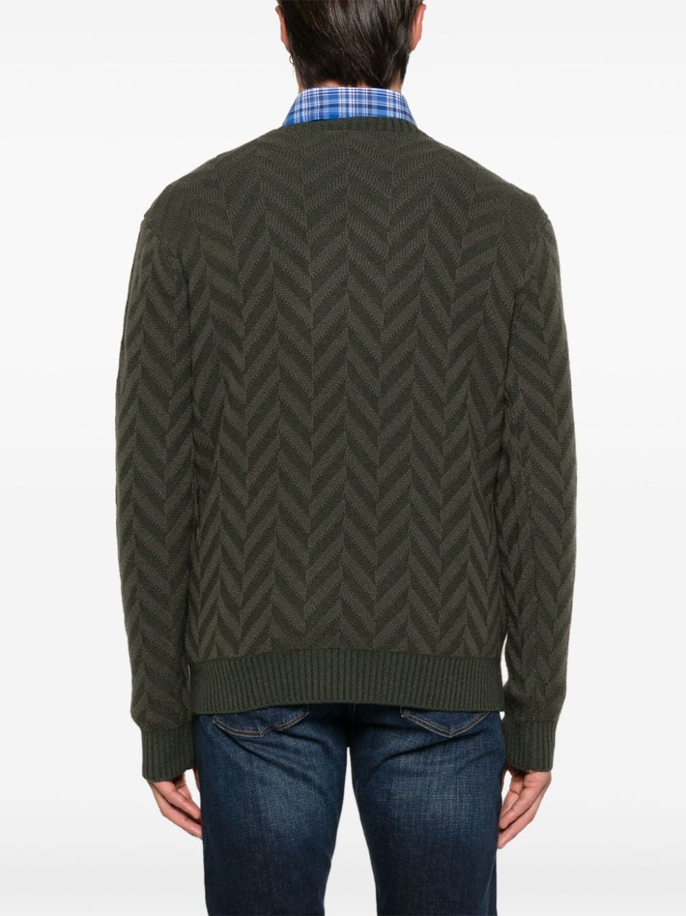 herringbone-pattern sweater - 4