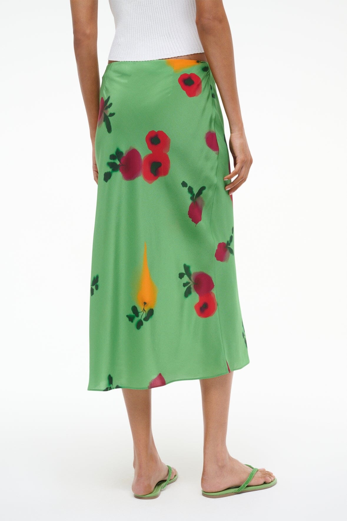 STAUD ANGELA SILK SKIRT FARMERS MARKET LEAF - 6