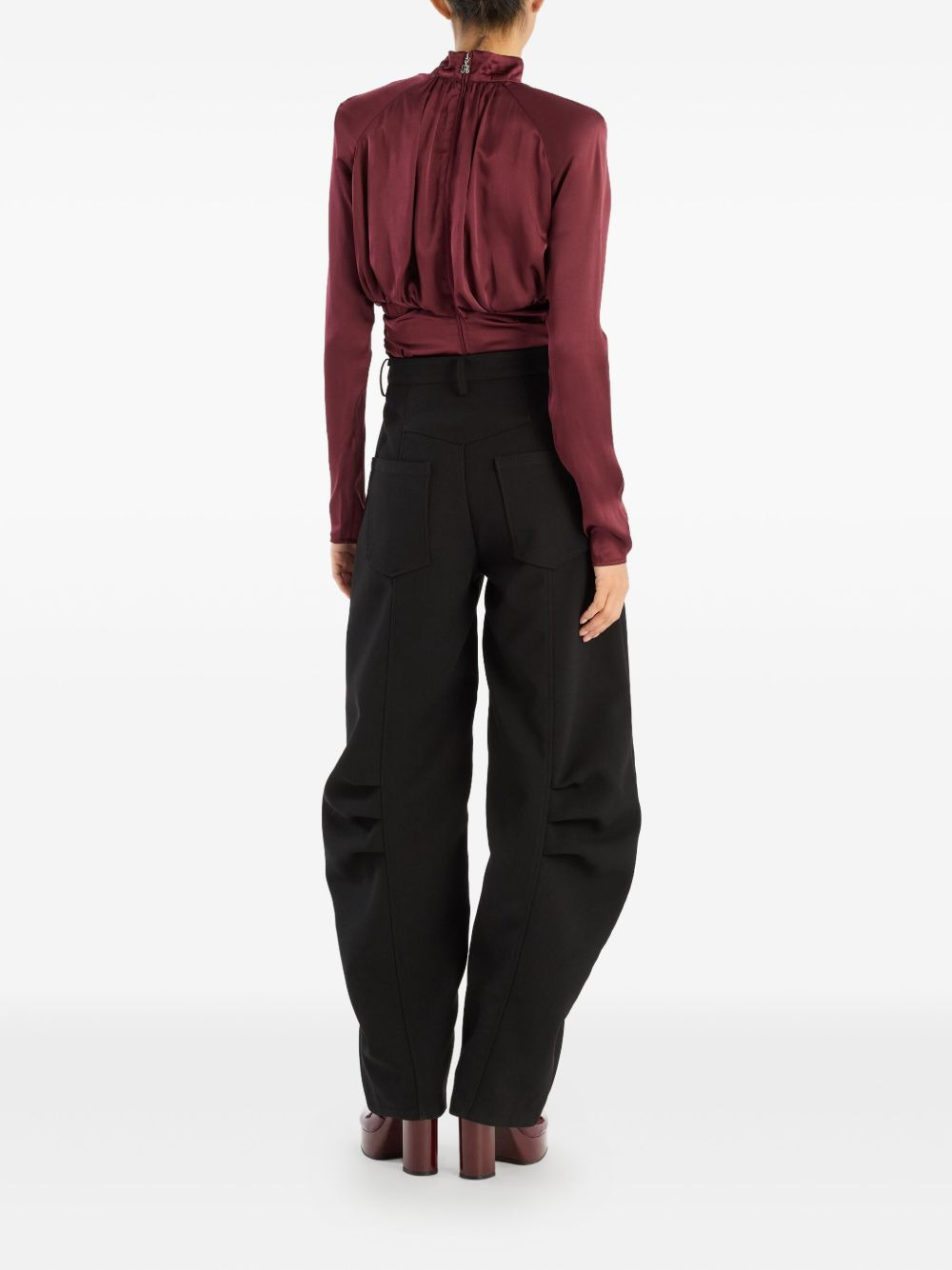 ruched mock-neck top - 3