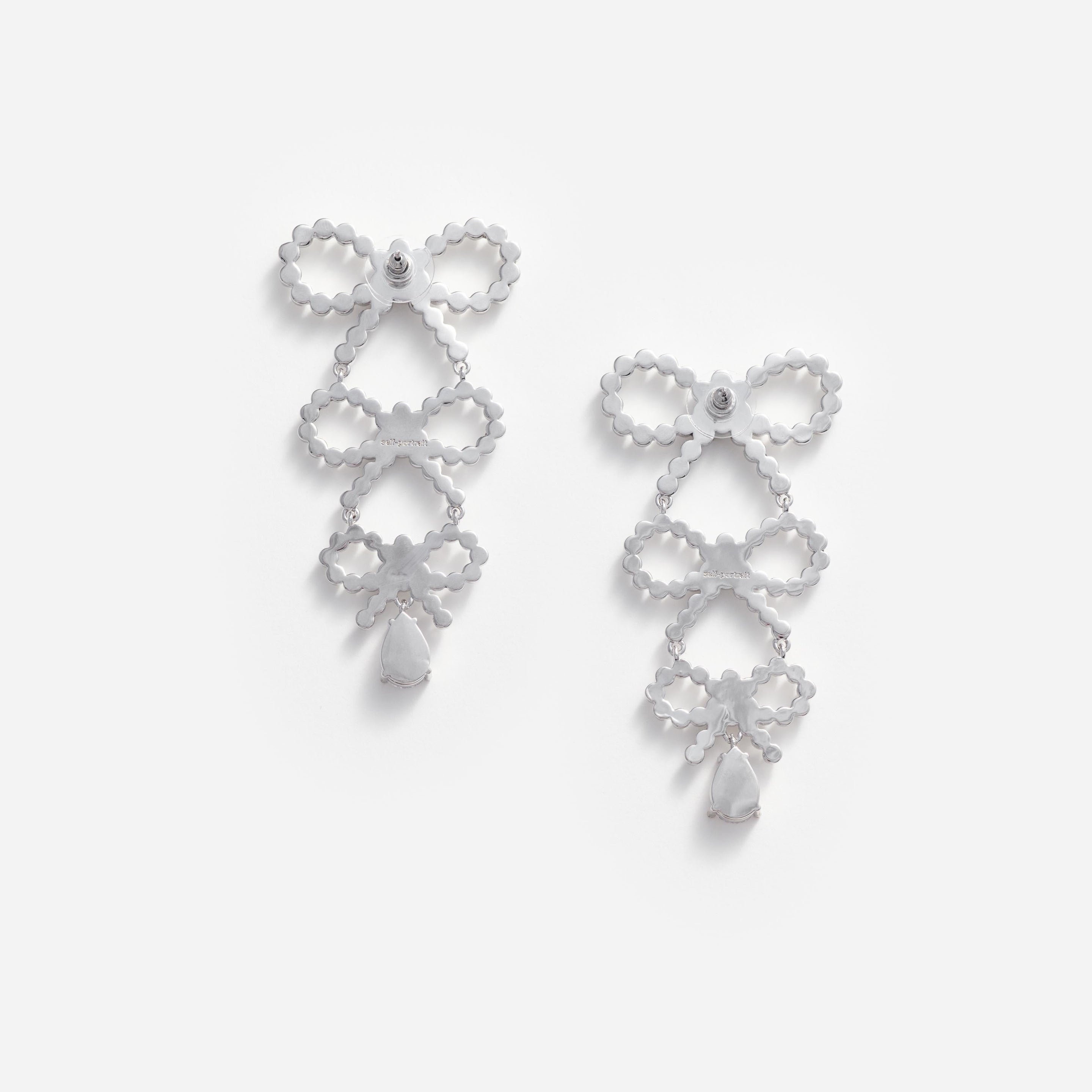 Tiered Pearl Bow Earrings - 2