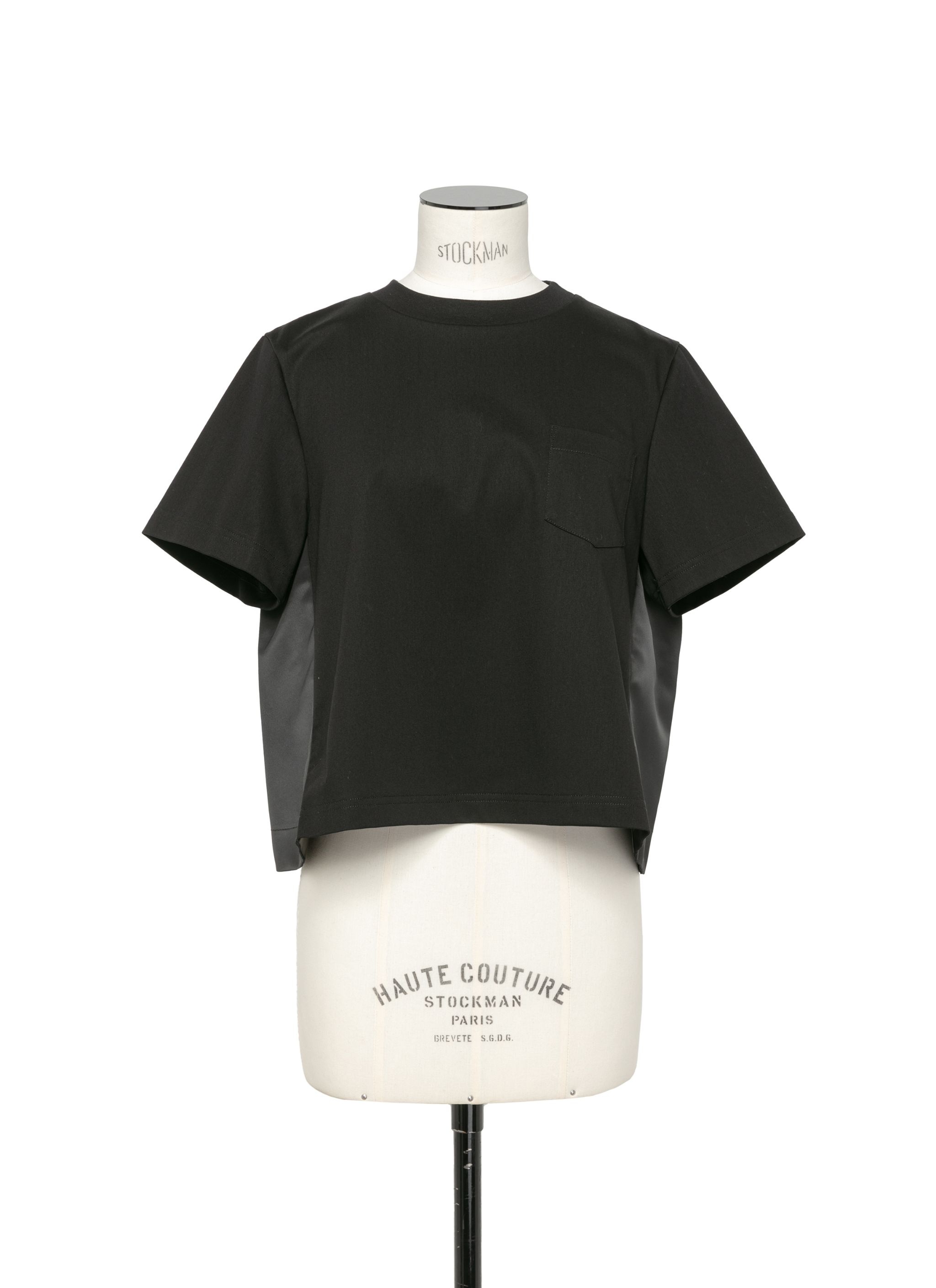 sacai Nylon Twill Mix Cotton Jersey T-Shirt | REVERSIBLE