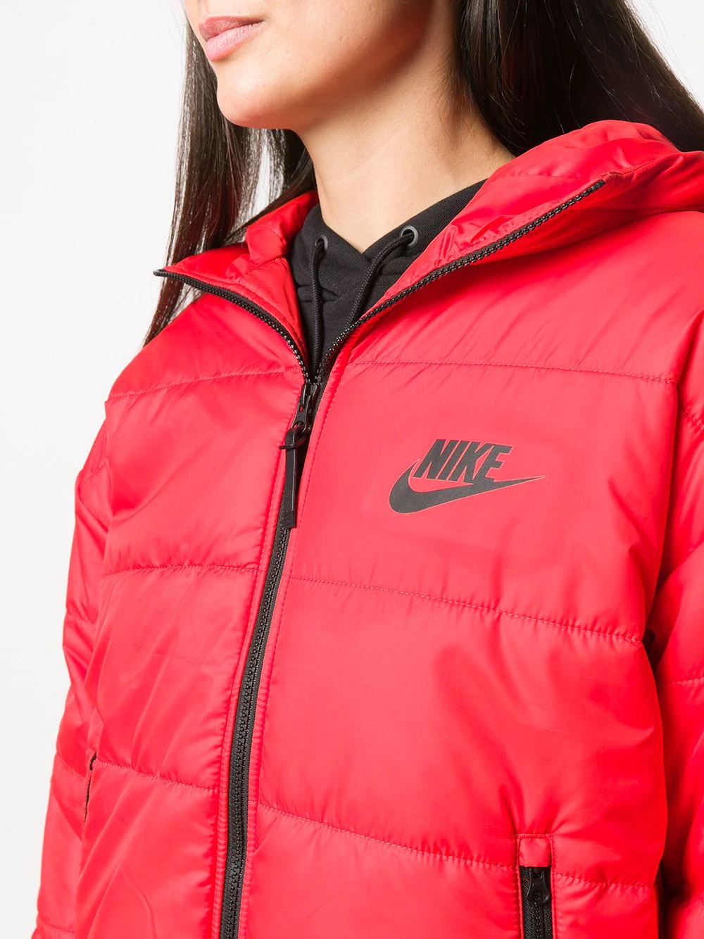 Swoosh logo printed puffer jacket - 5