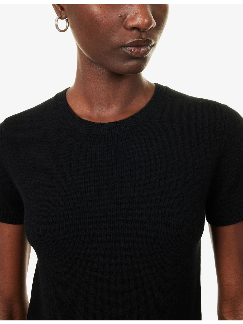 Short-Sleeves Round-Neck Stretch-Wool Blend T-Shirt - 5