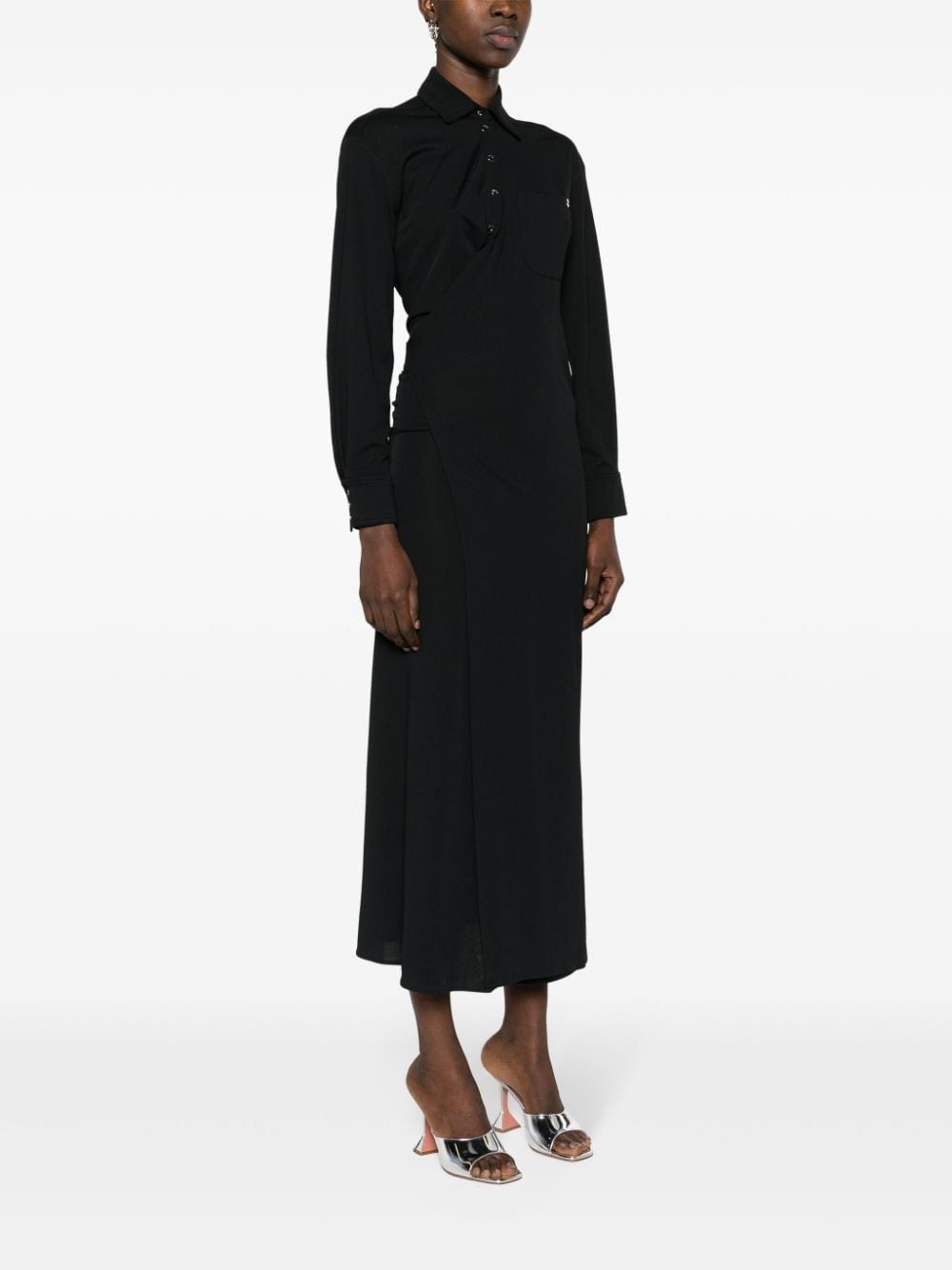 ruched midi wrap dress - 3