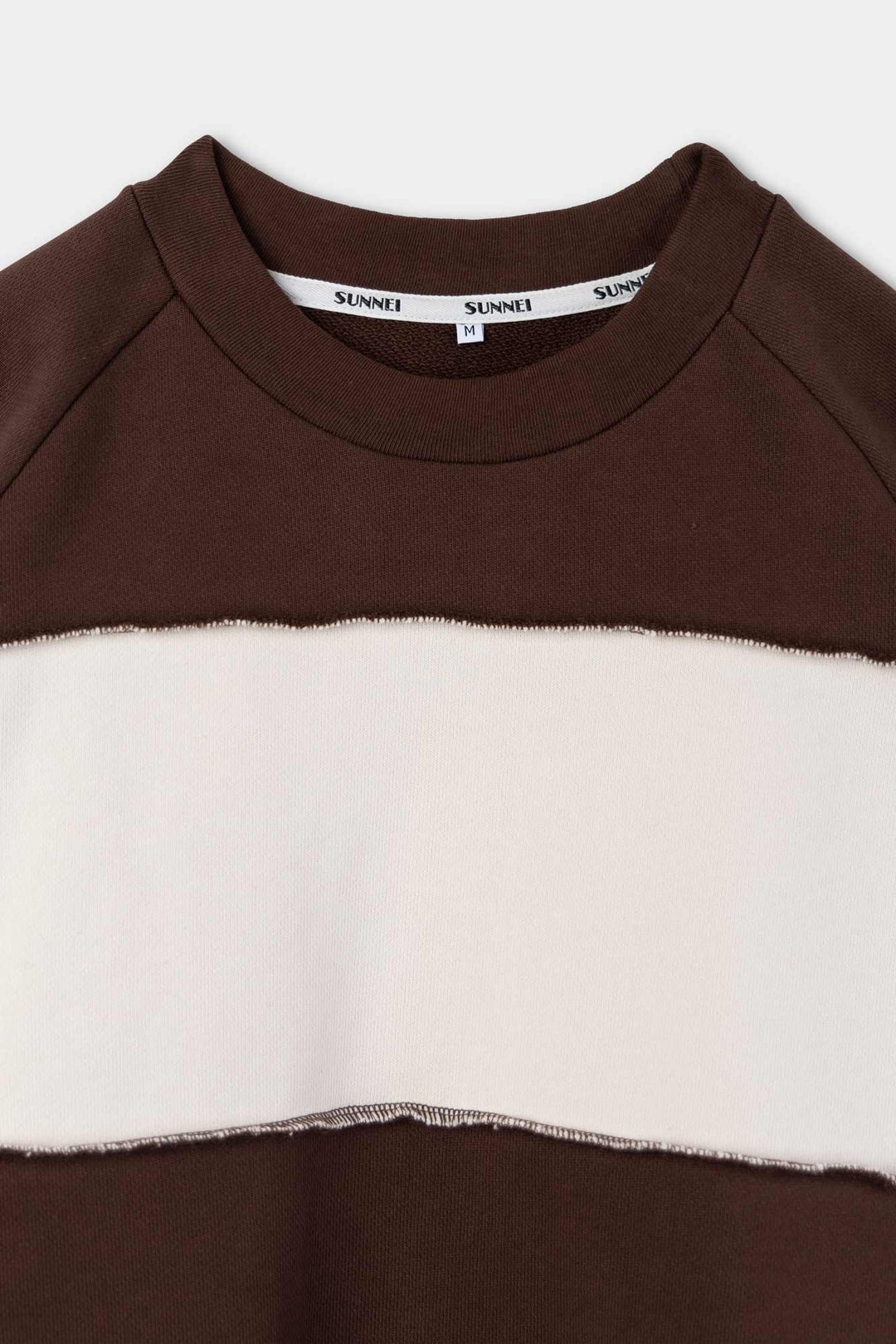 PANEL SWEATSHIRT/ brown & cream stripes - 5