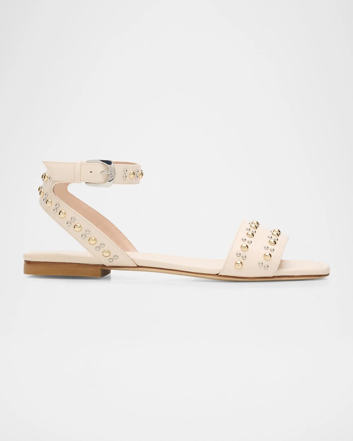 Perry Embellished Leather Flat Sandals - 1