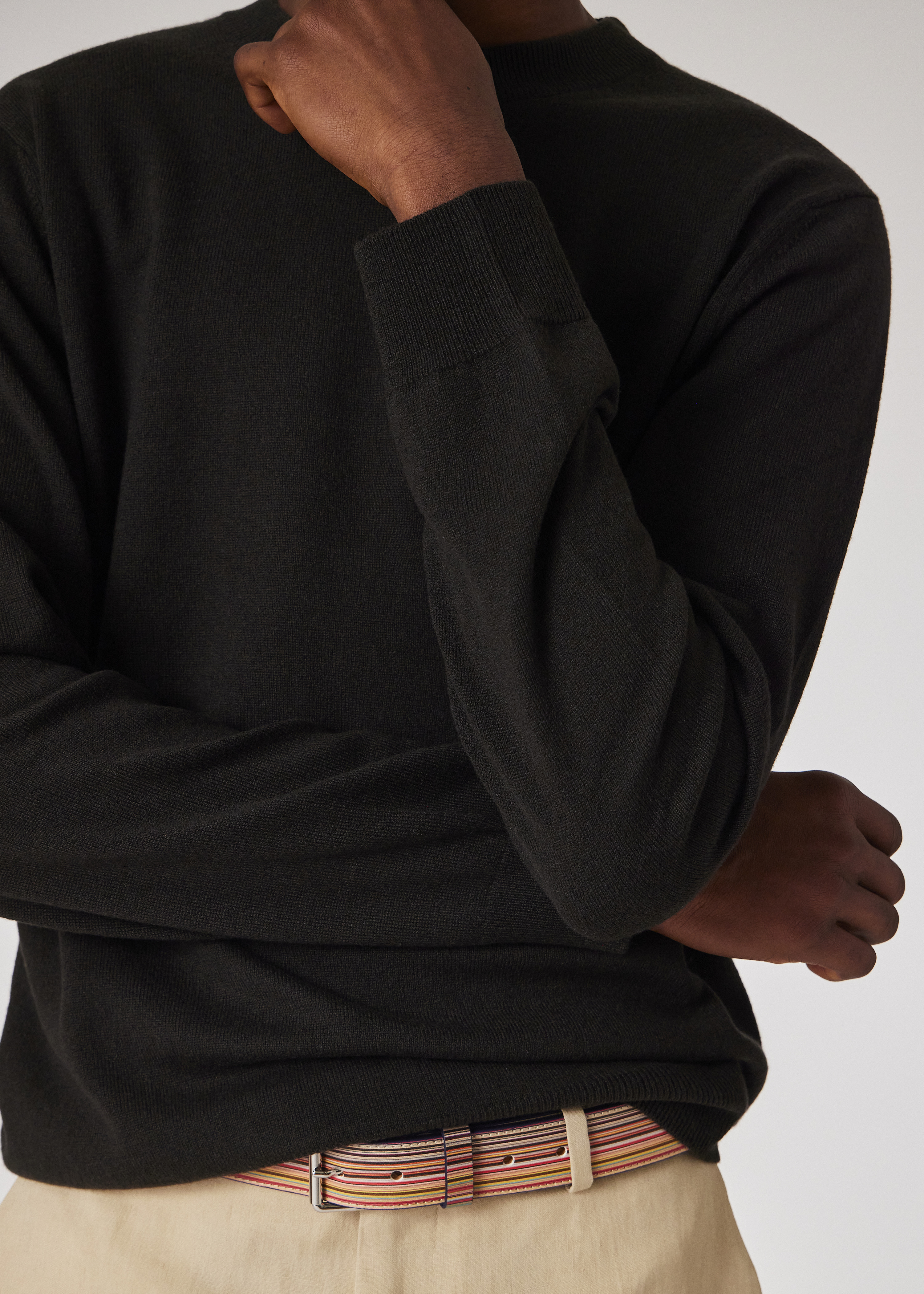 Dark Green Cashmere Crew Neck Sweater - 3