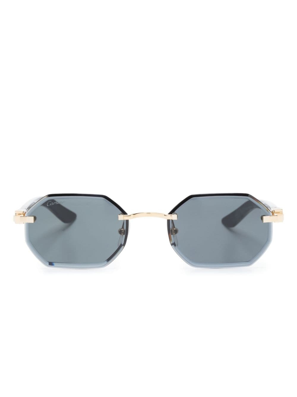 geometric rimless sunglasses - 1