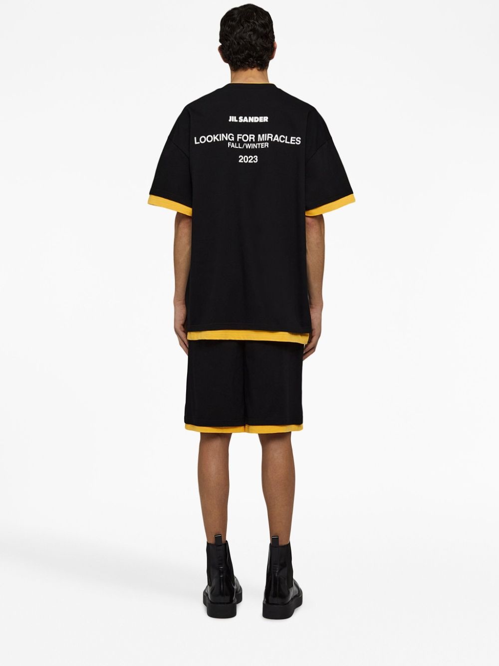 logo-print two-tone T-shirt - 4