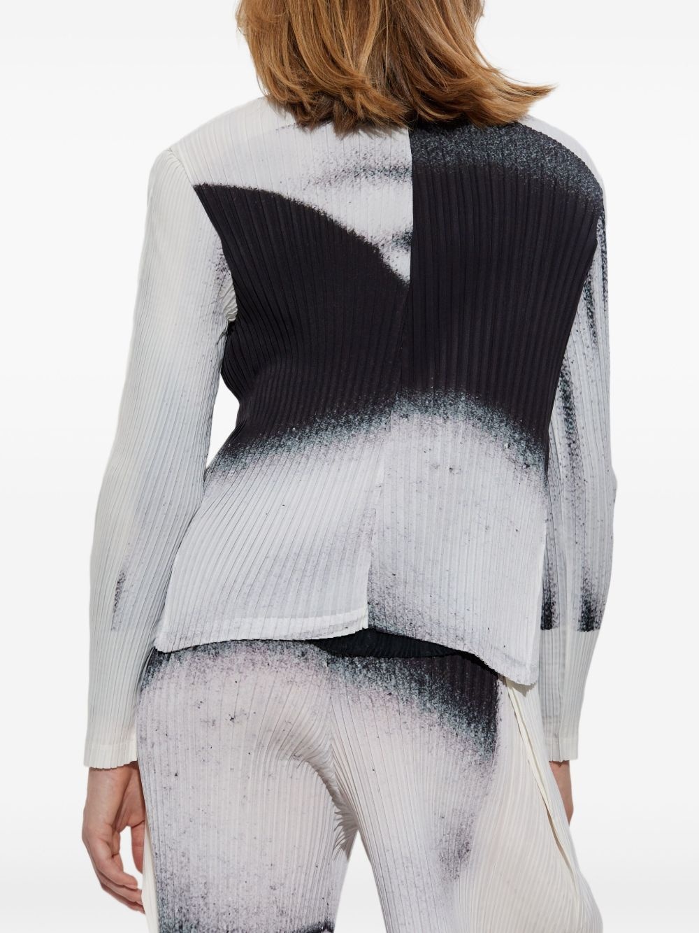 Shadow Study pleated graphic-print jacket - 4