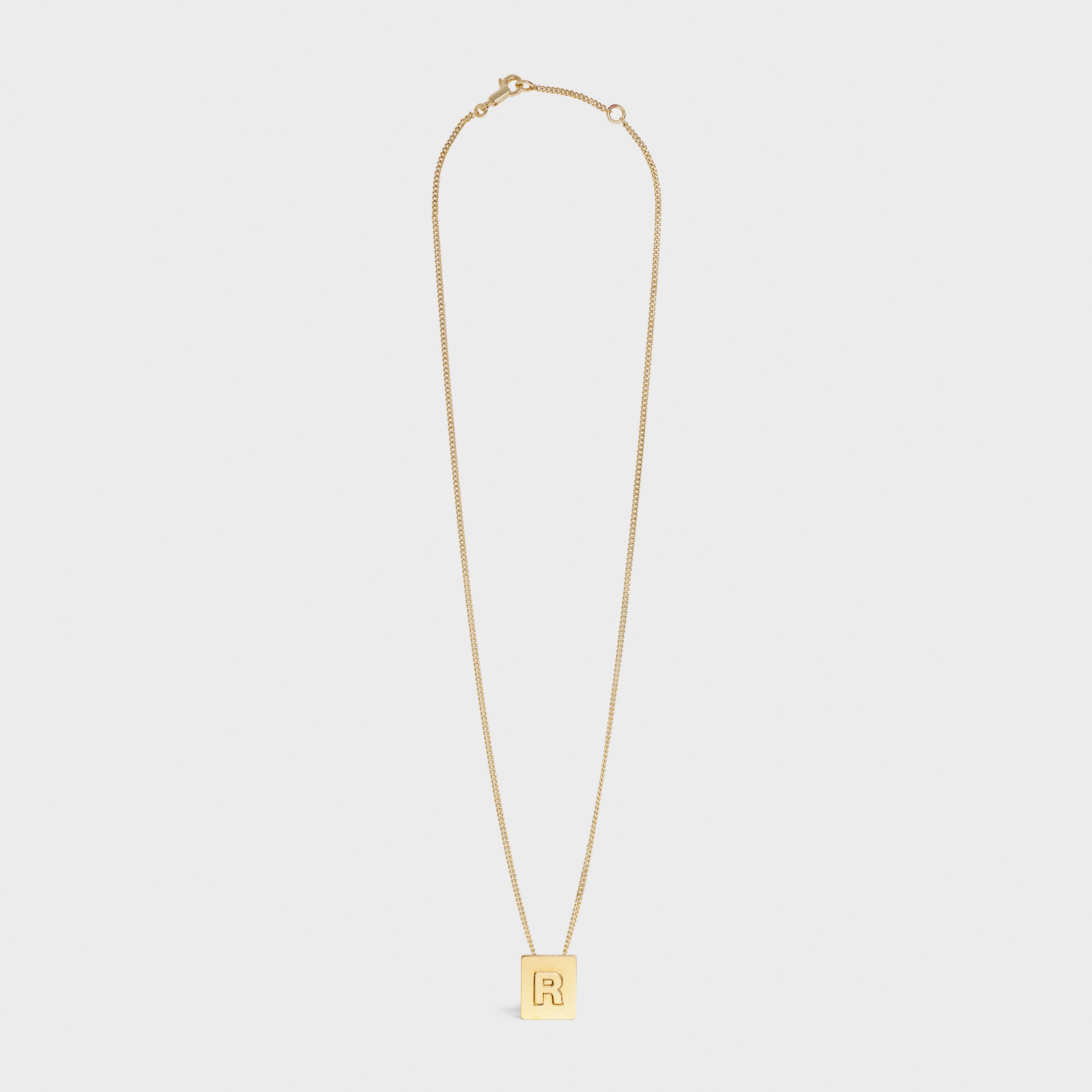 Alphabet R Necklace in Brass with Gold finish - 2