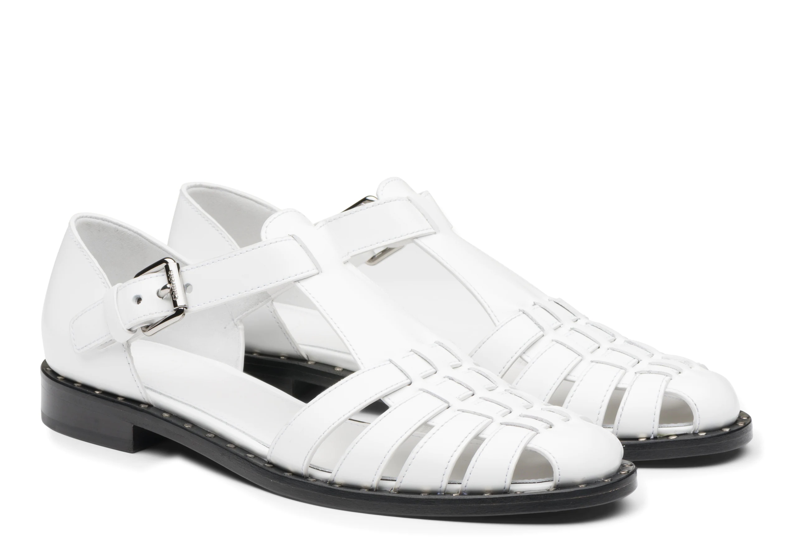 Kelsey met
Calf Leather Sandal Stud White - 2