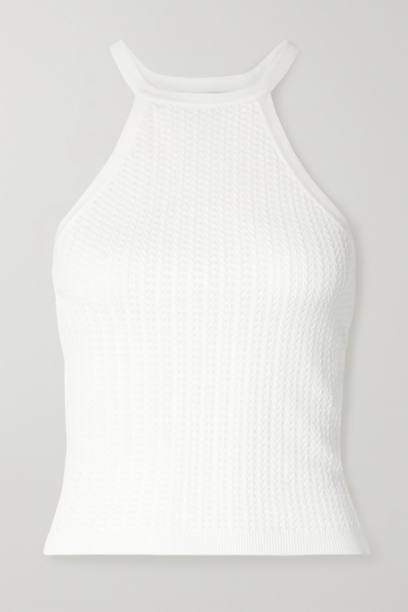 Heidi pointelle-knit halterneck top - 1