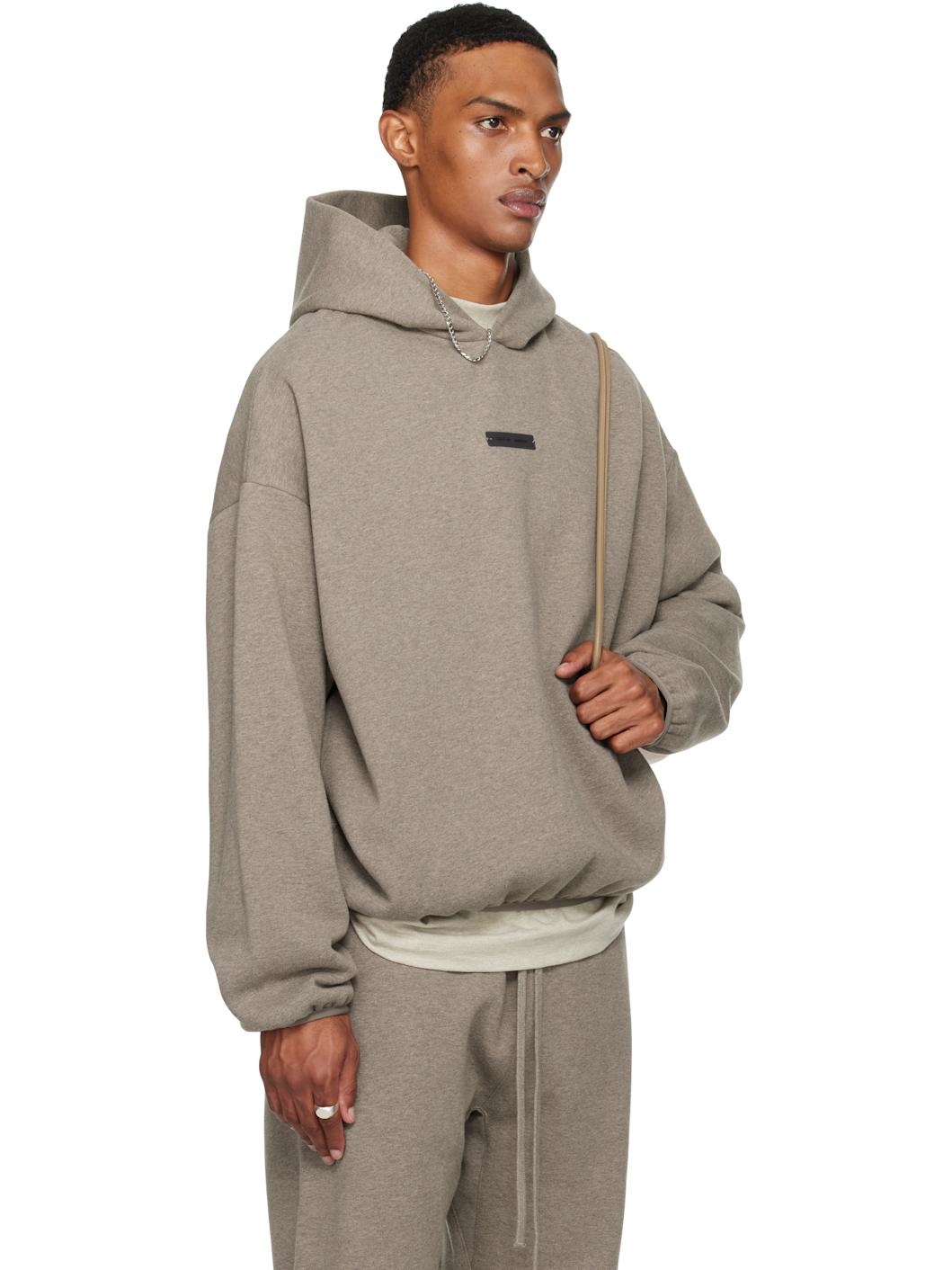 Brown Modern Fit Fleece Hoodie - 2