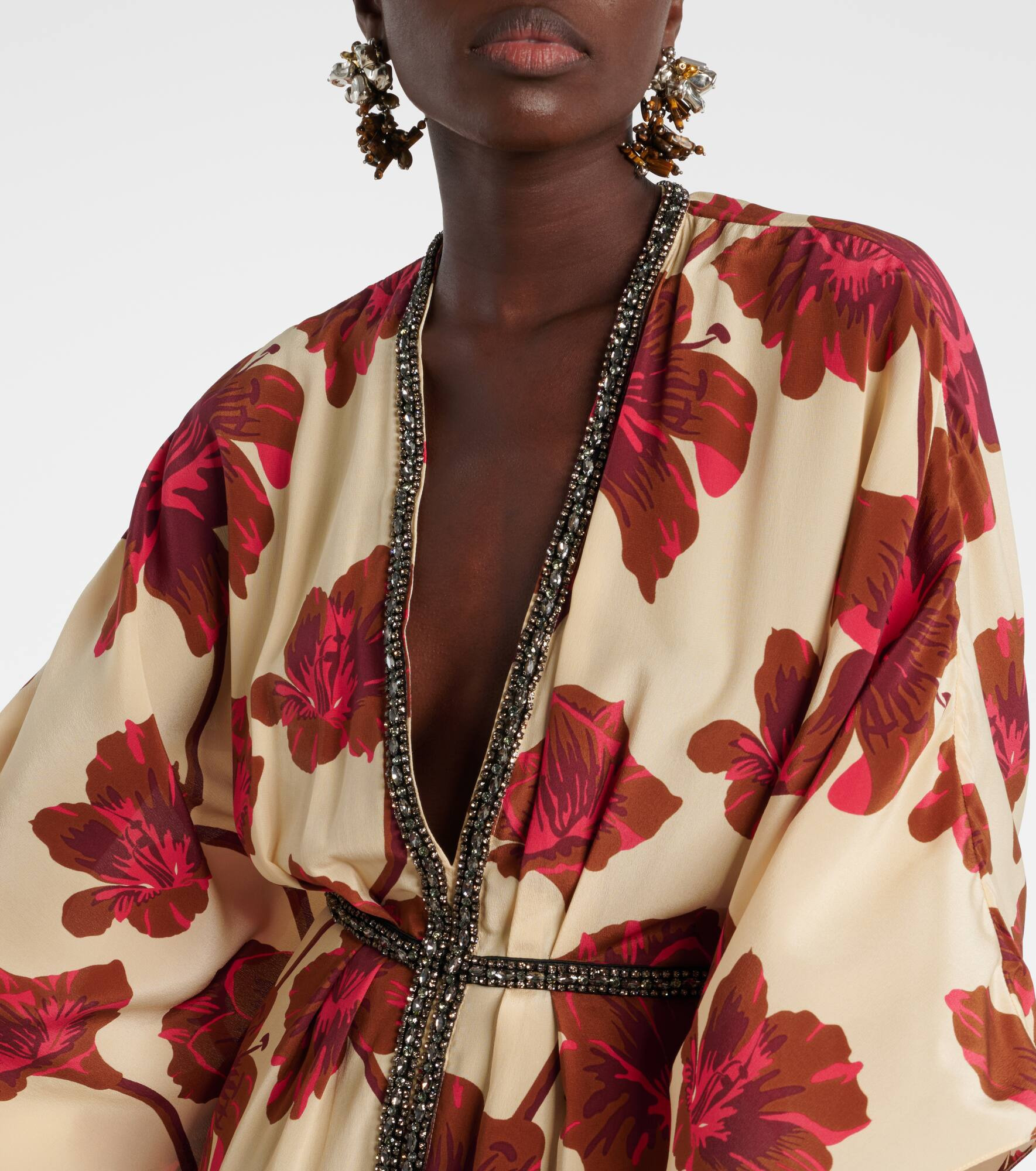 Embellished silk maxi dress - 4