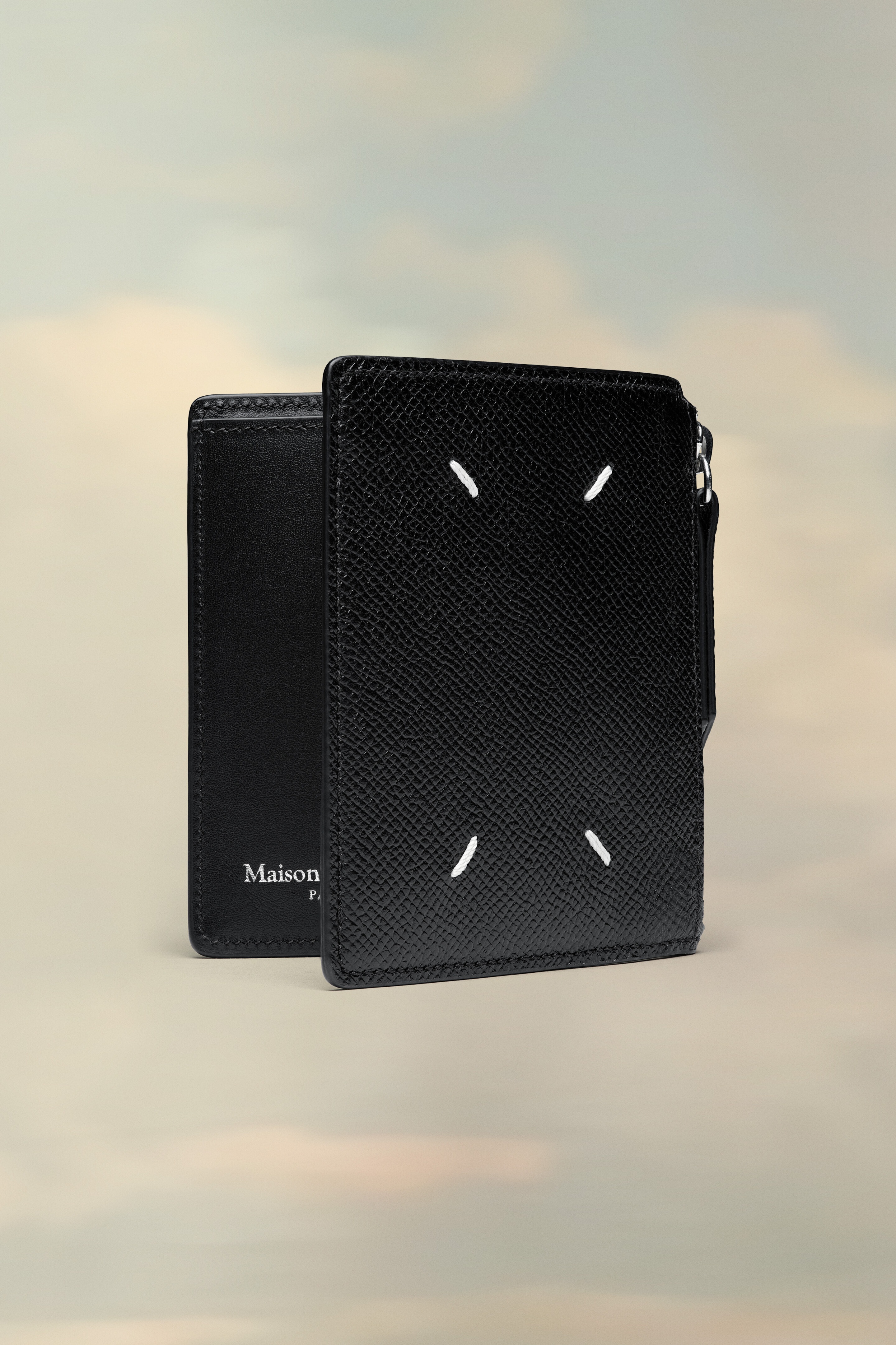 Leather zip fold cardholder - 2