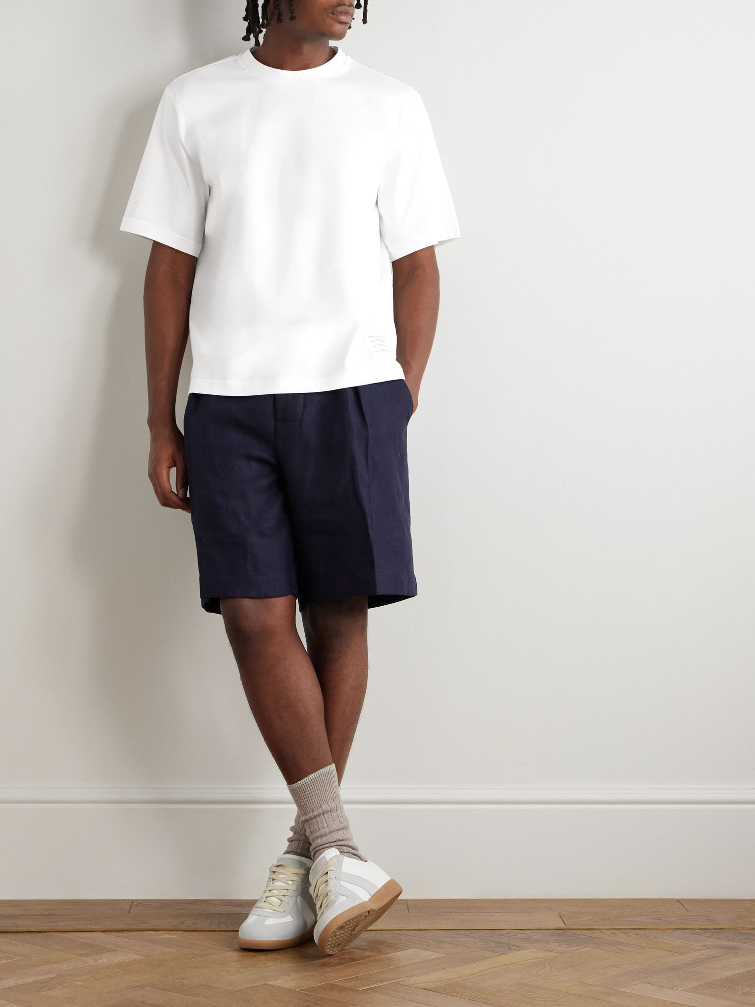 Logo-Appliquéd Striped Cotton-Jersey T-Shirt White - 2