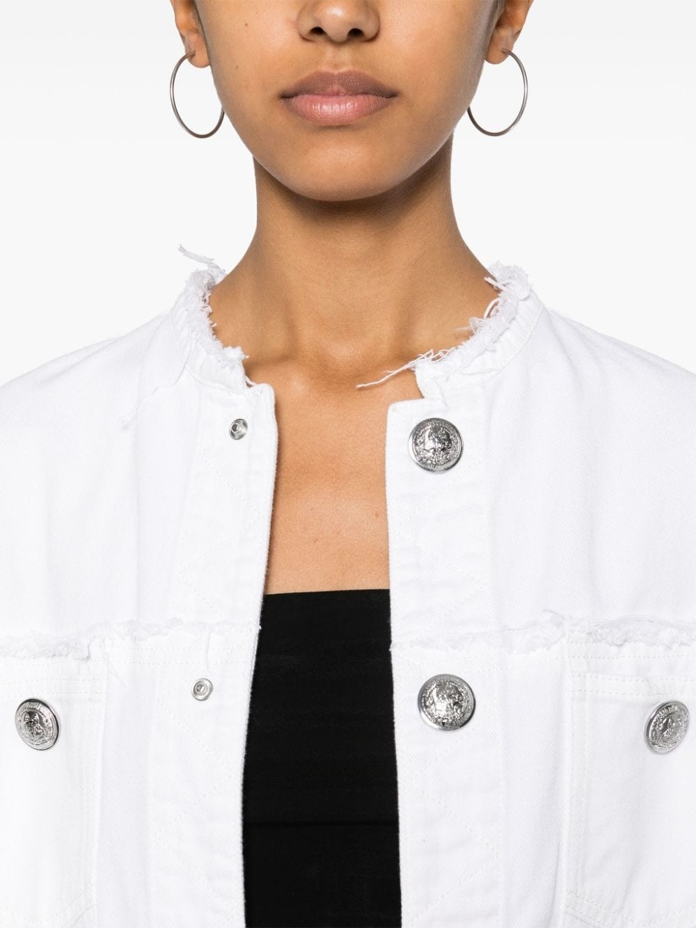 Kaely frayed denim jacket - 5