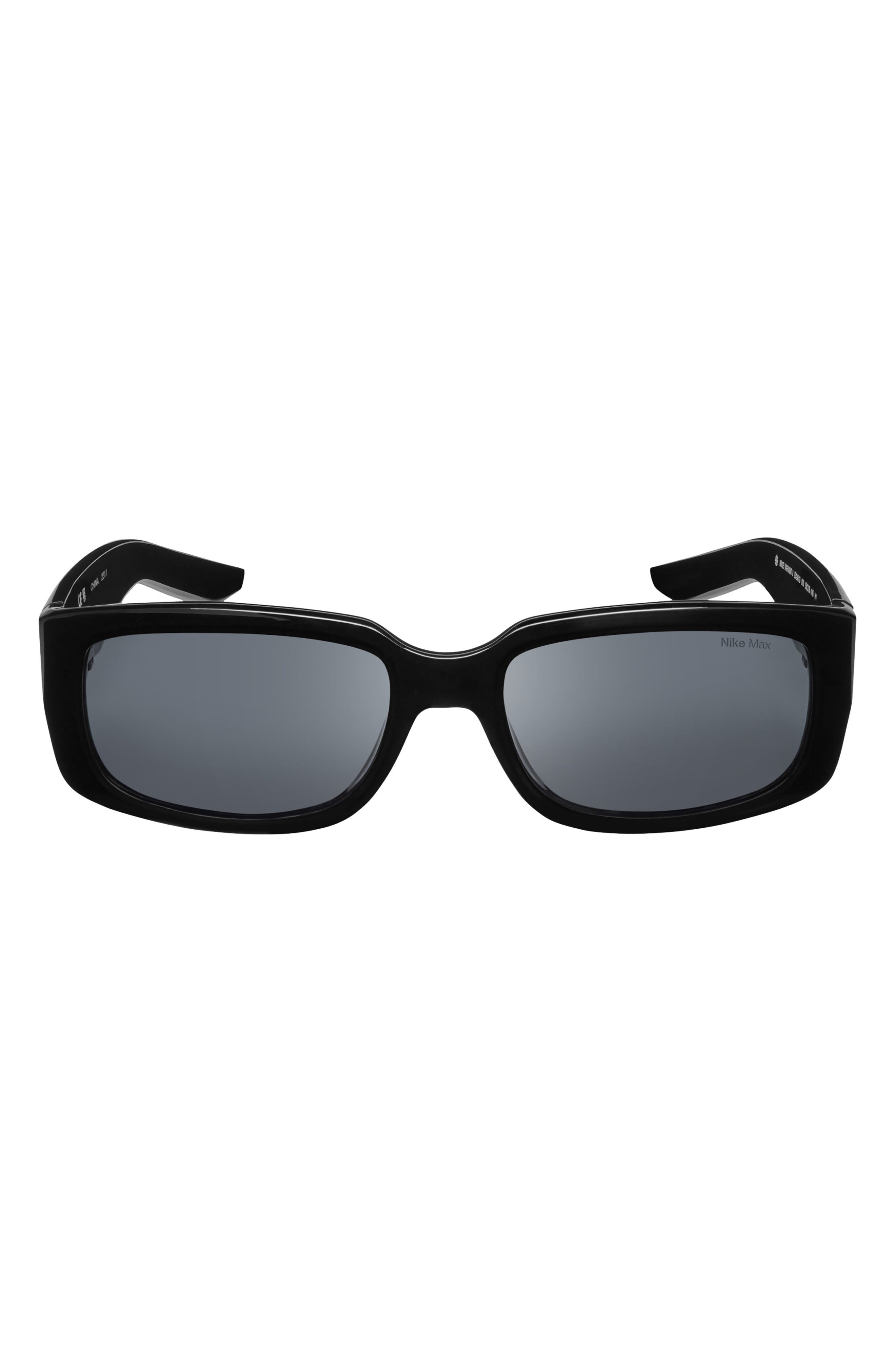 Nike Variant I 56mm Rectangle Sunglasses in Black /Grey at Nordstrom - 9