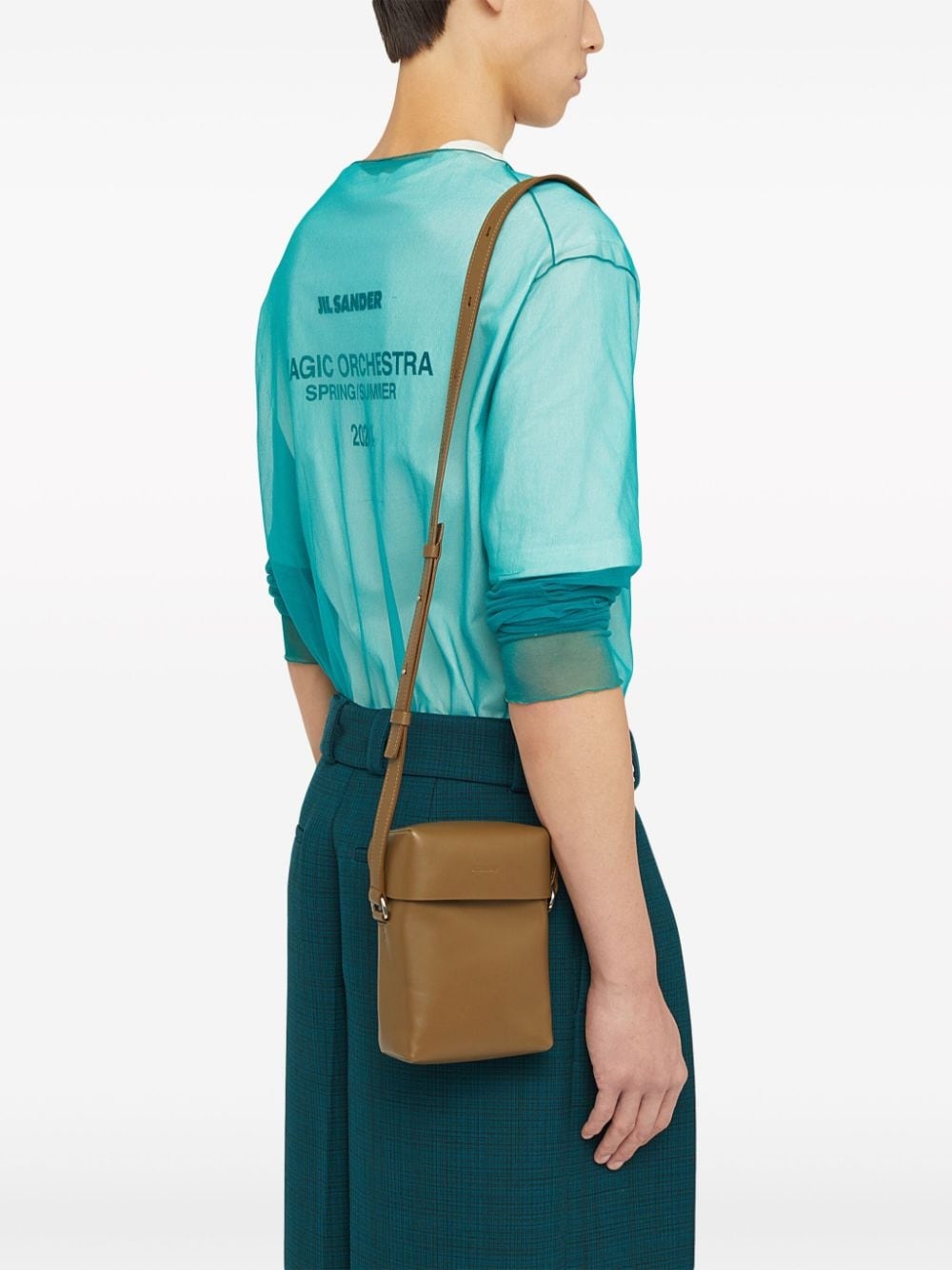 Lid leather crossbody bag - 2