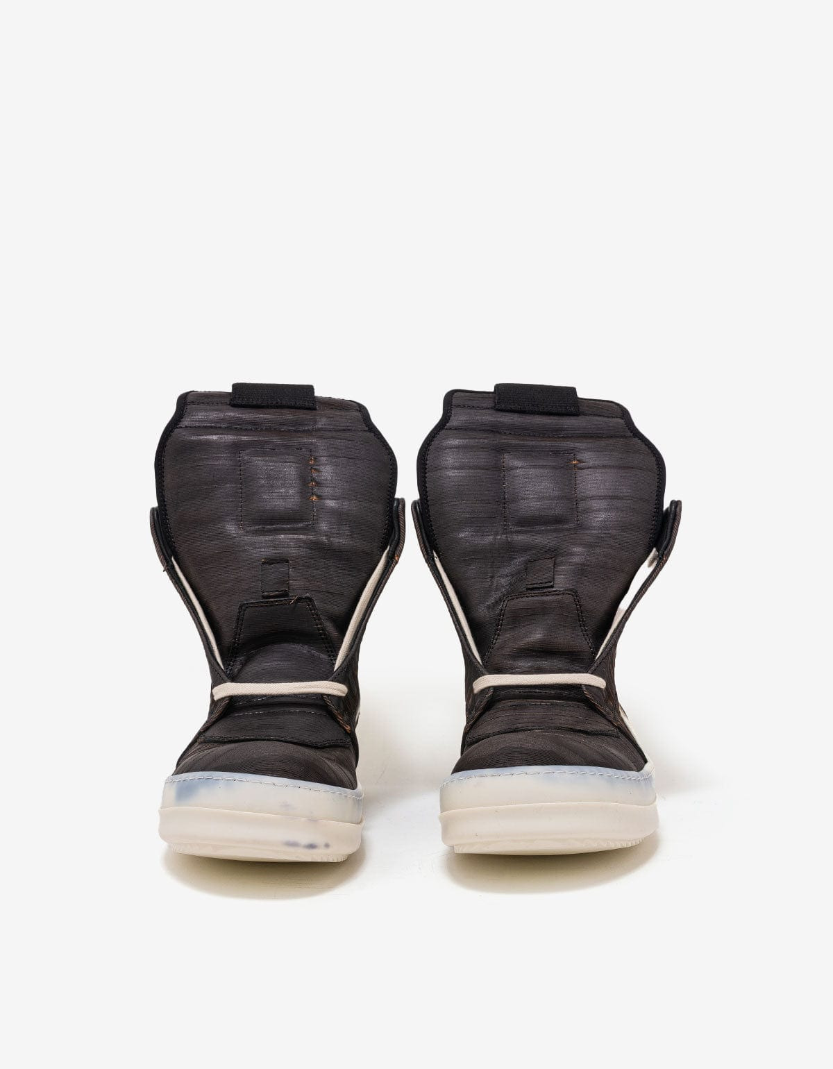 Rick Owens Geobasket Laser-Cut Leather High Top Trainers - AW15 - 4