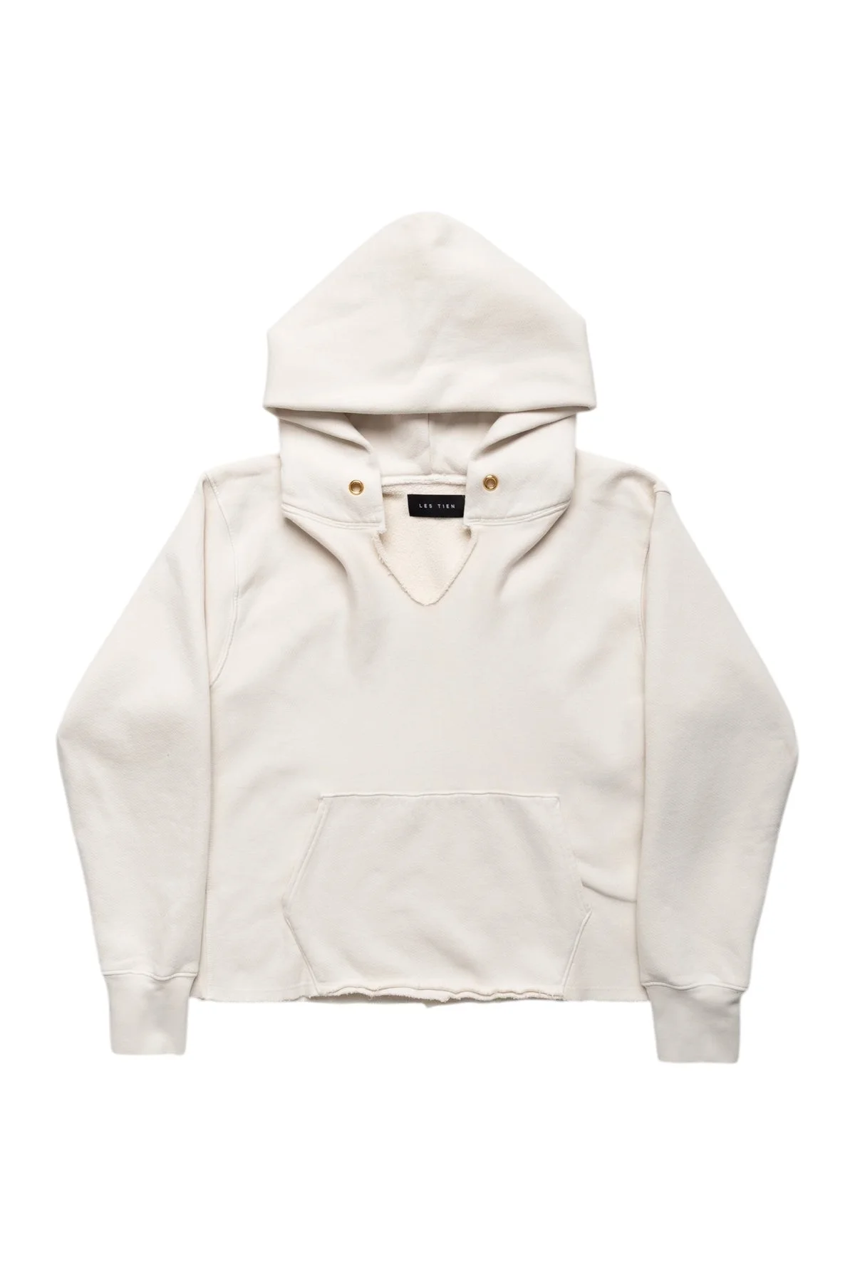 Raw Cropped Hoodie Heavyweight Fleece - Ivory - 1
